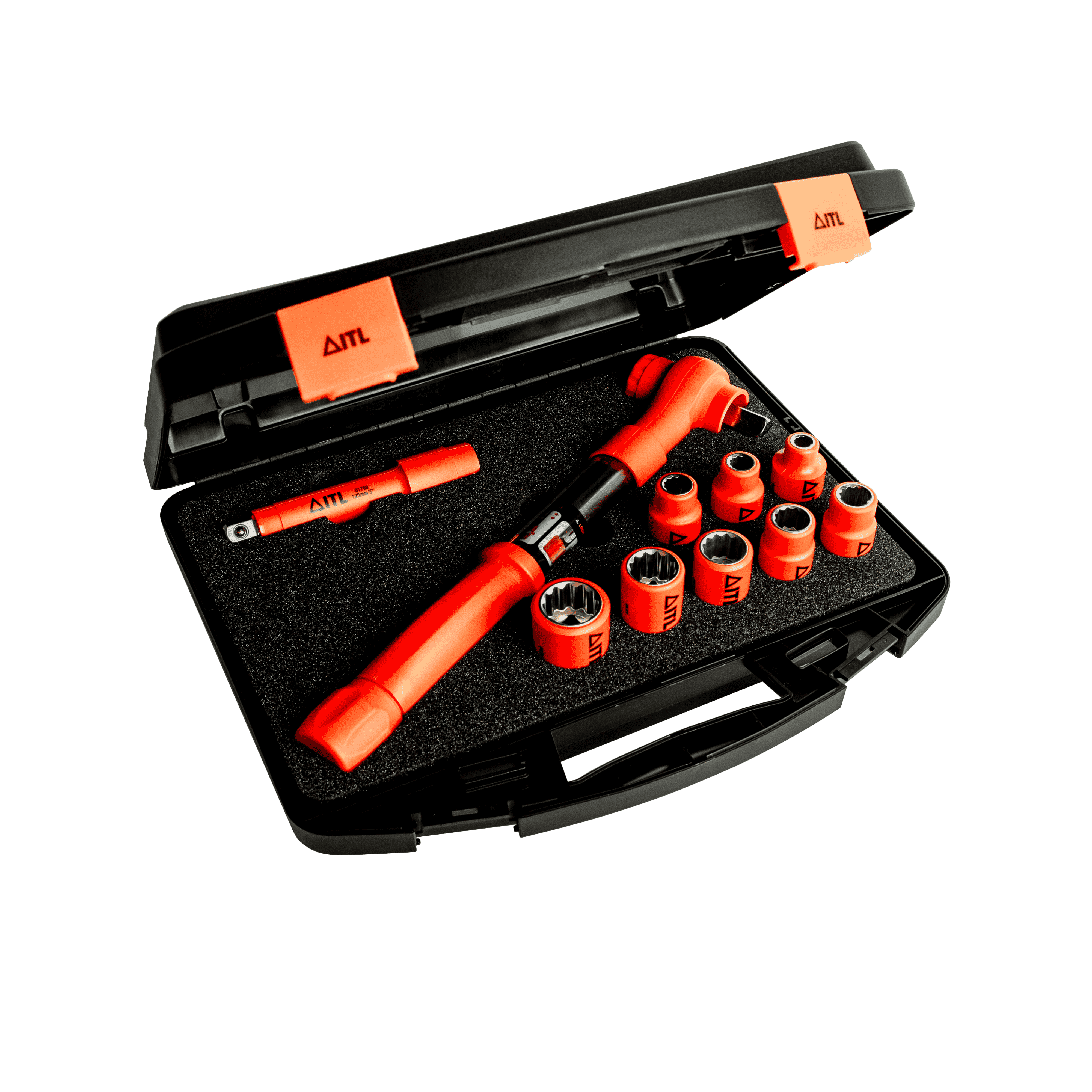 1,000v Insulated 1/2" Drive 12-60Nm Torque Wrench Kit with Metric Sockets