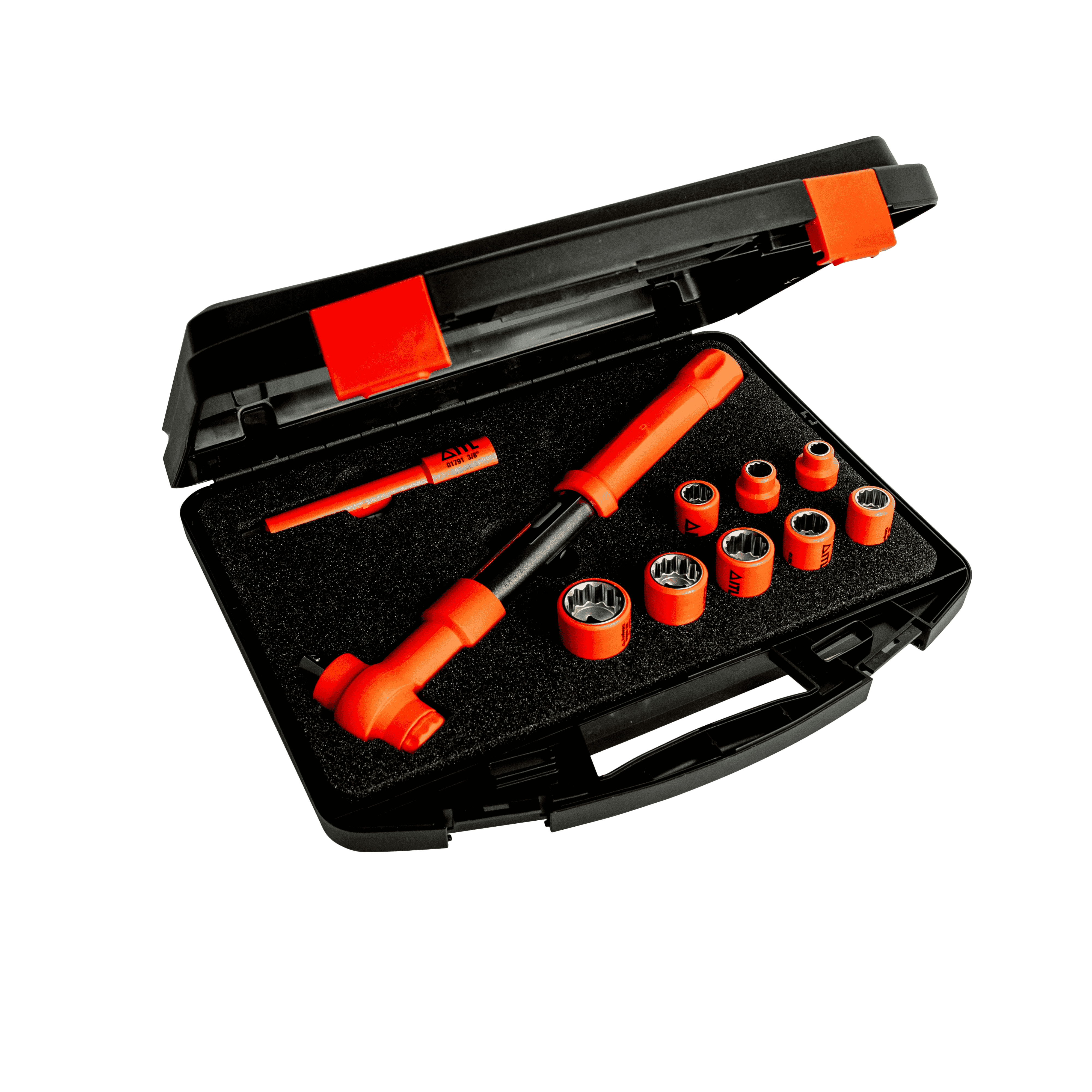 1,000v Insulated 3/8" Drive 12-60Nm Torque Wrench Kit with Metric Sockets