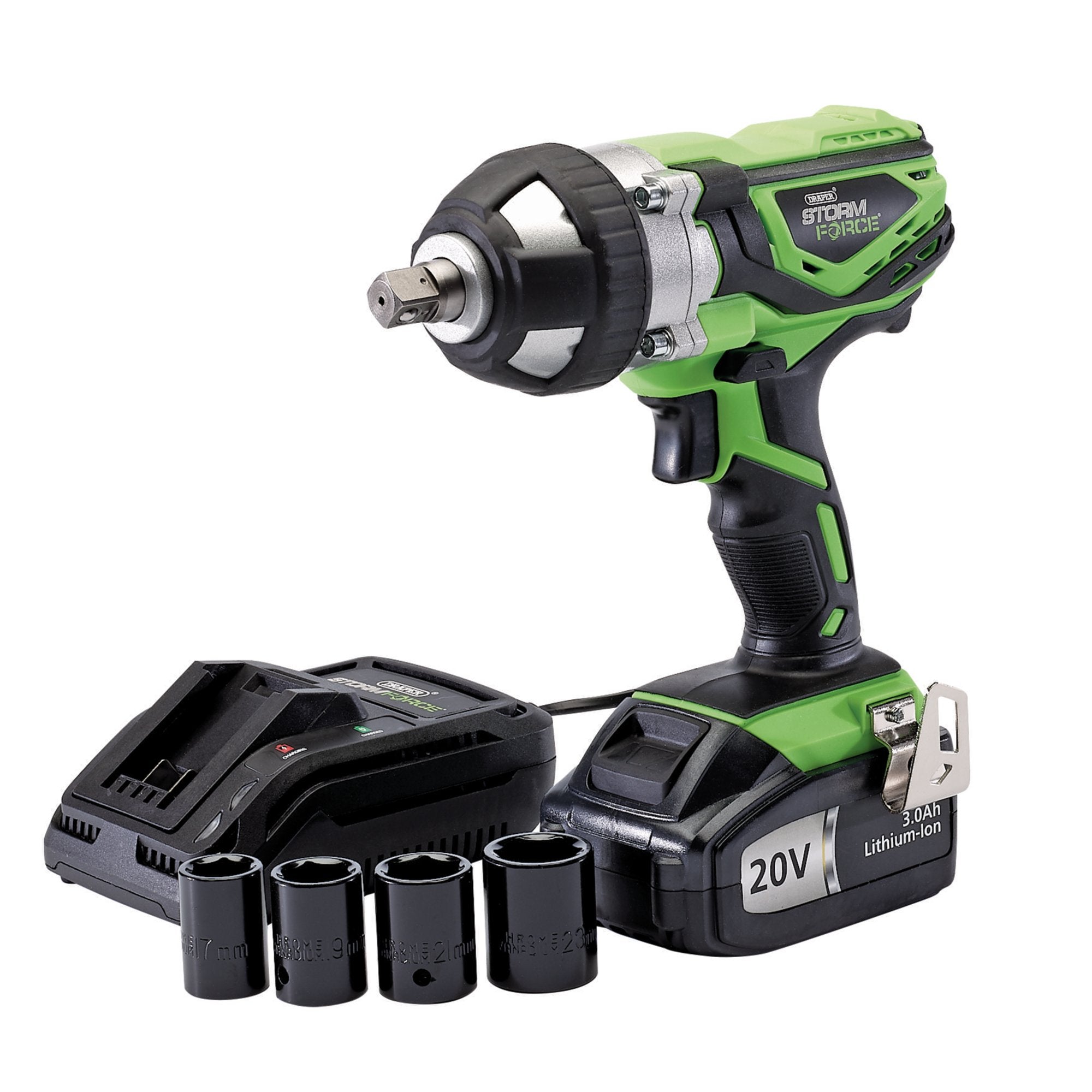 Draper-Storm-Force®-20V-Impact-Wrench,-1/2"-Sq.-Dr.,-400Nm,-1-x-3.0Ah-Battery