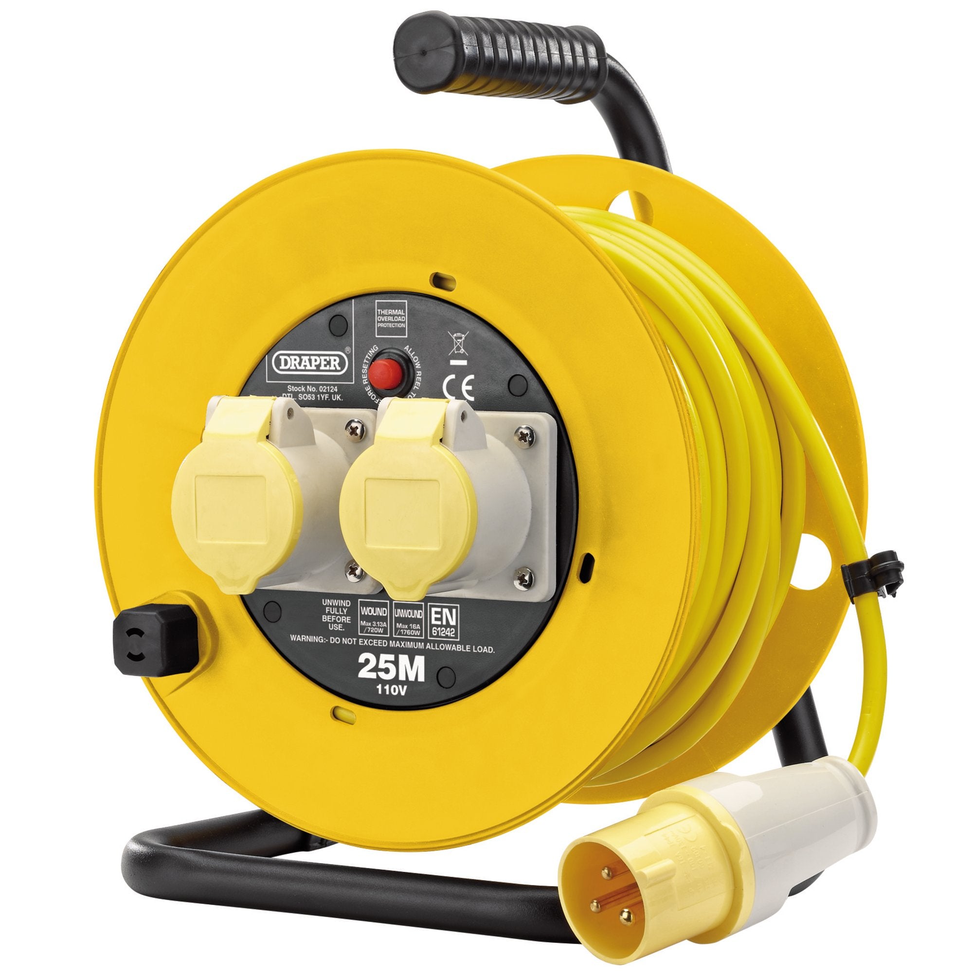 110V-Twin-Extension-Cable-Reel,-25m