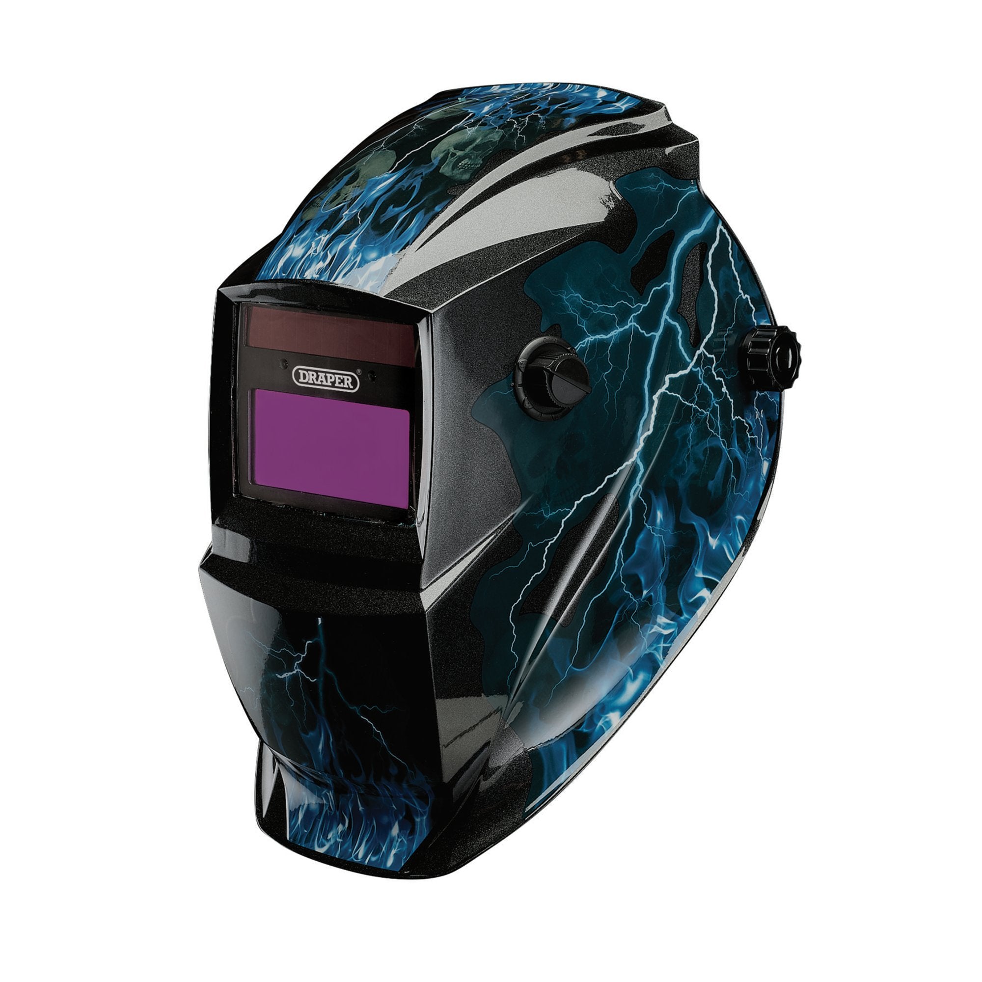 Auto-Darkening-Welding-Helmet,-Blue-Skull