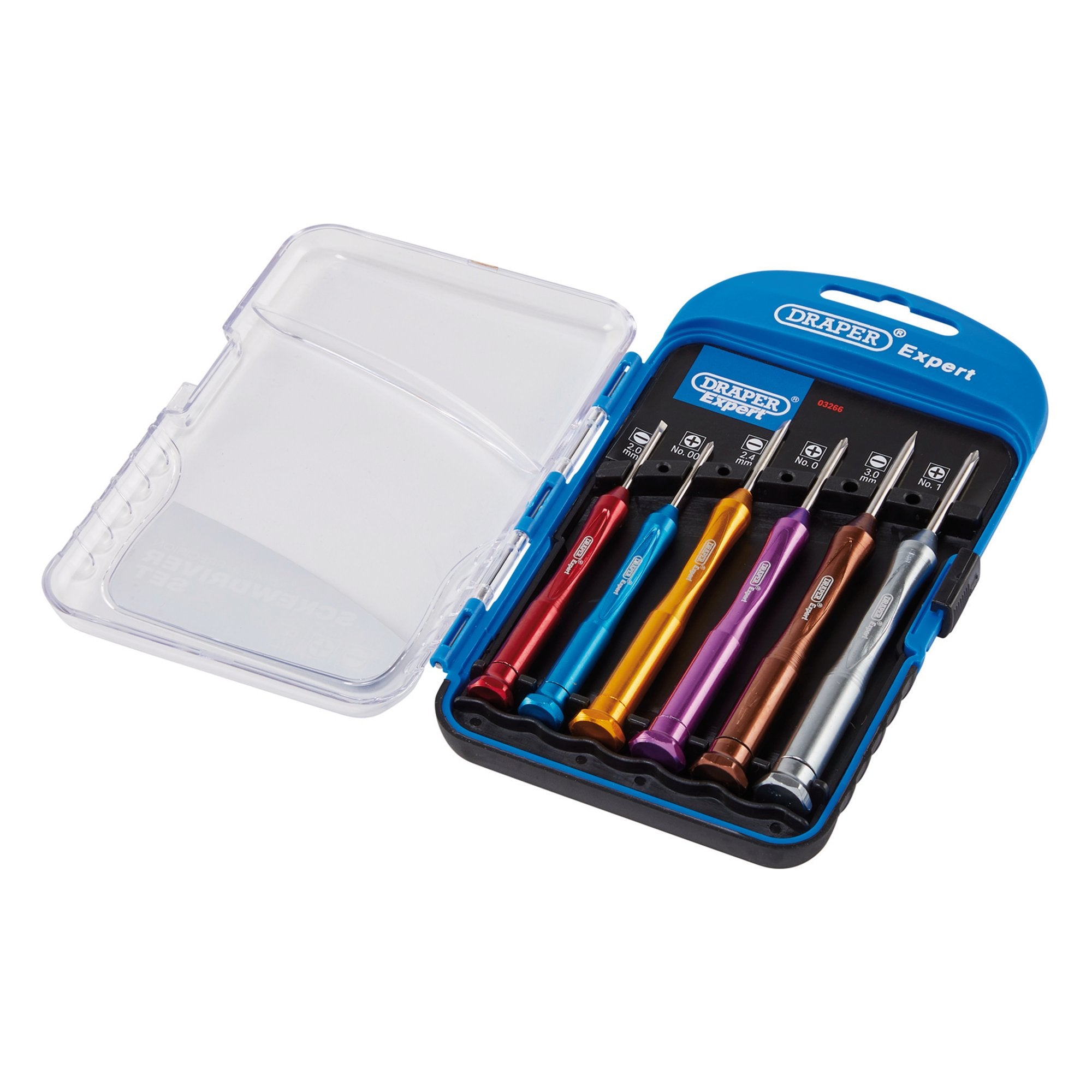 Draper-Expert-Precision-Screwdriver-Set,-3-x-Plain-Slot,-3-x-Cross-Slot-(6-Piece)