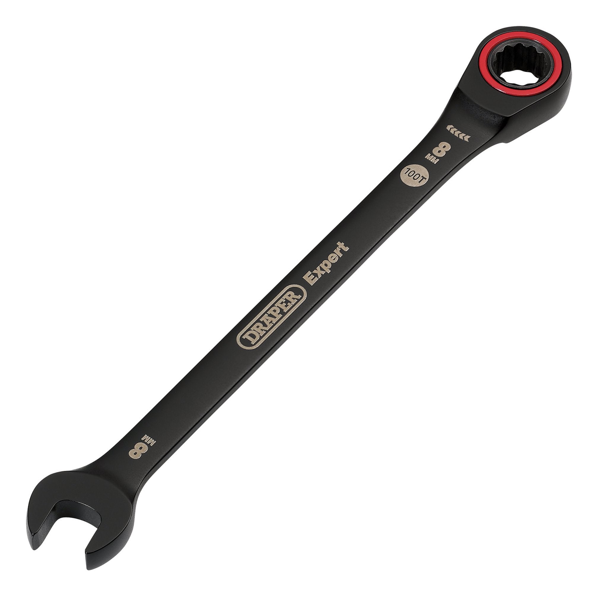 Draper-Expert-HI-TORQ®-Metric-Ratchet-Combination-Spanner,-8mm,-Black