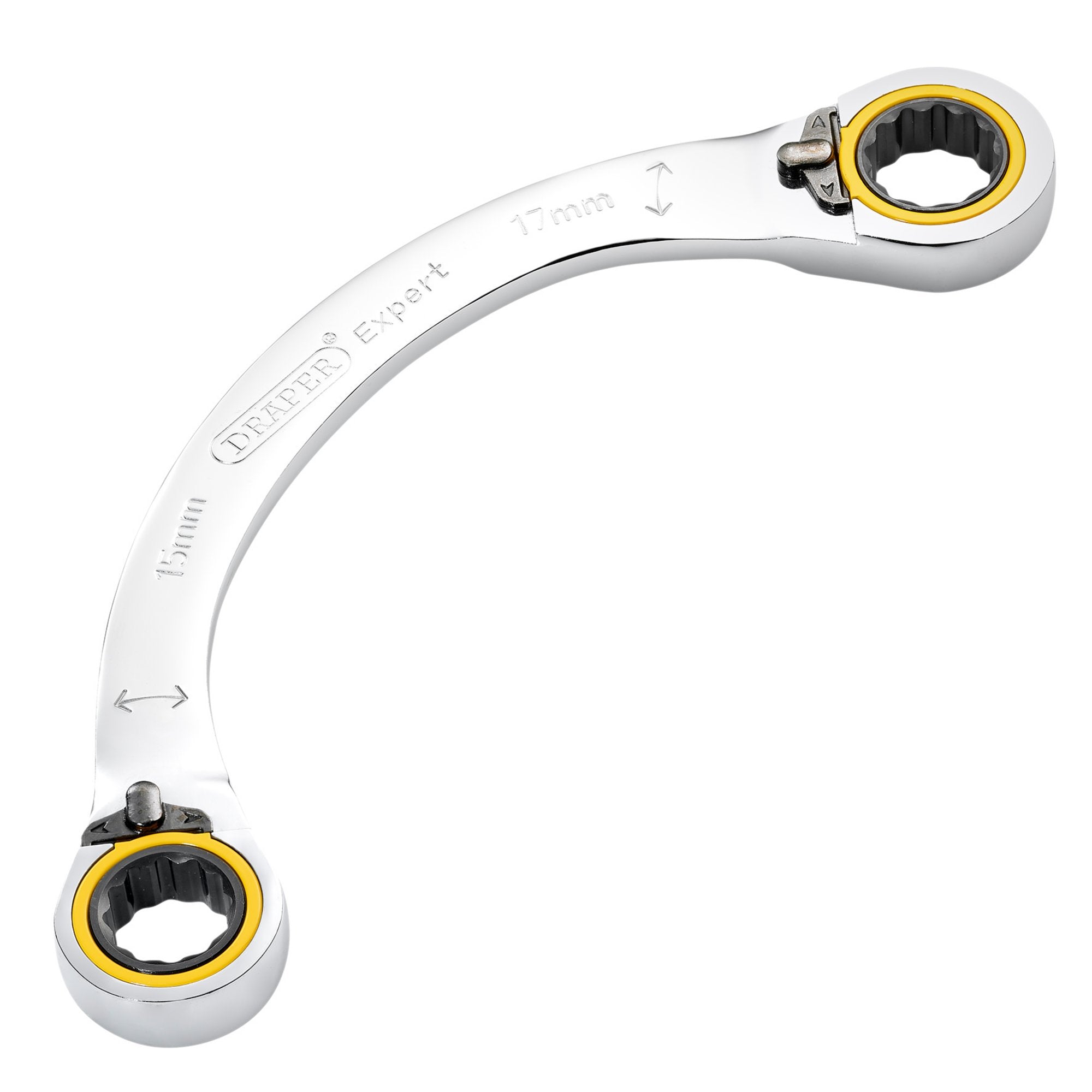 Draper-Expert-HI-TORQ®-Double-Ring-Ratchet-Half-Moon-Spanner,-15-x-17mm