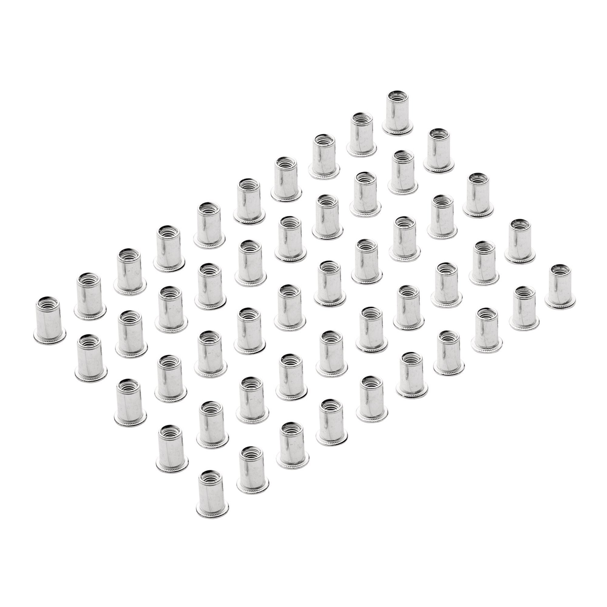 Zinc-Plated-Threaded-Insert-Rivet-Nuts,-M6-x-1.0mm-(Pack-of-50)