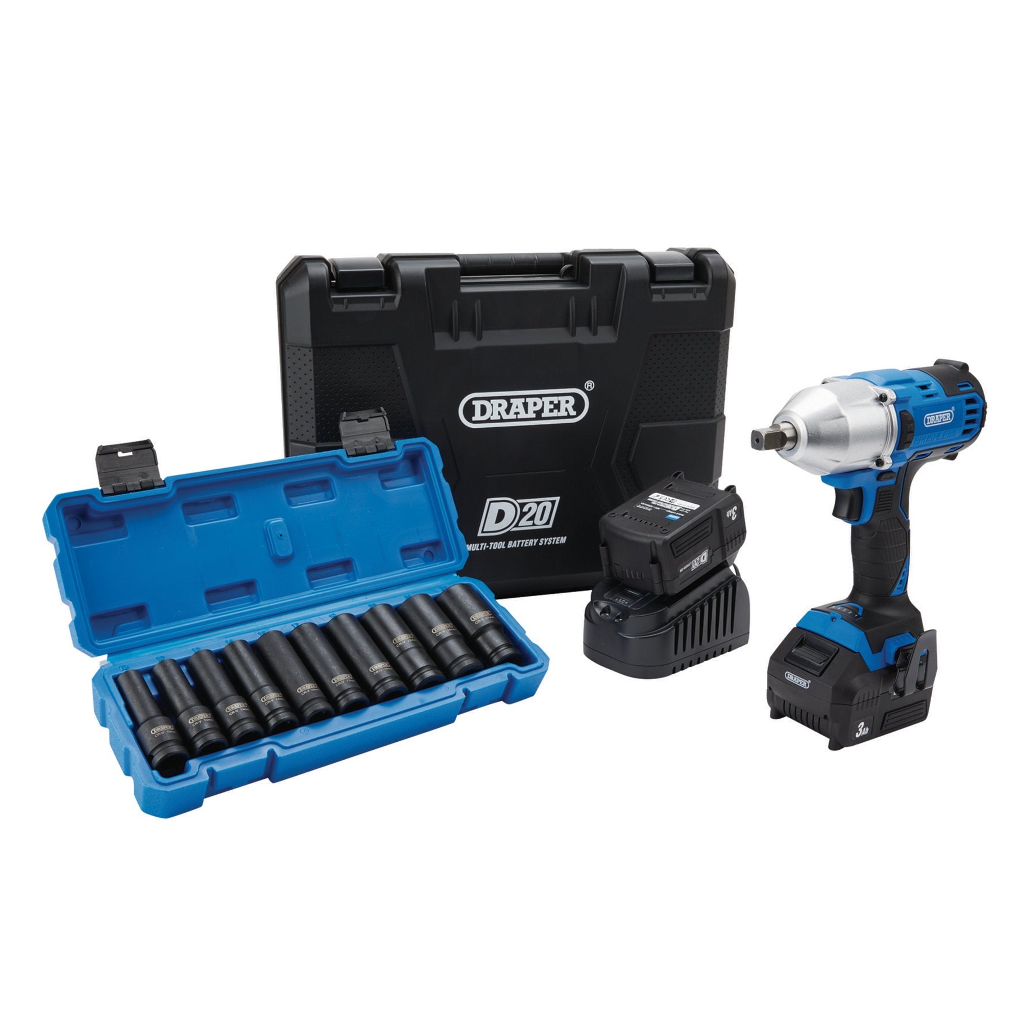 D20-20V-Brushless-Mid-Torque-Impact-Wrench-Kit,-1/2"-Sq.-Dr,-400Nm,-&-Metric-Deep-Impact-Socket-Set-(10-Piece)