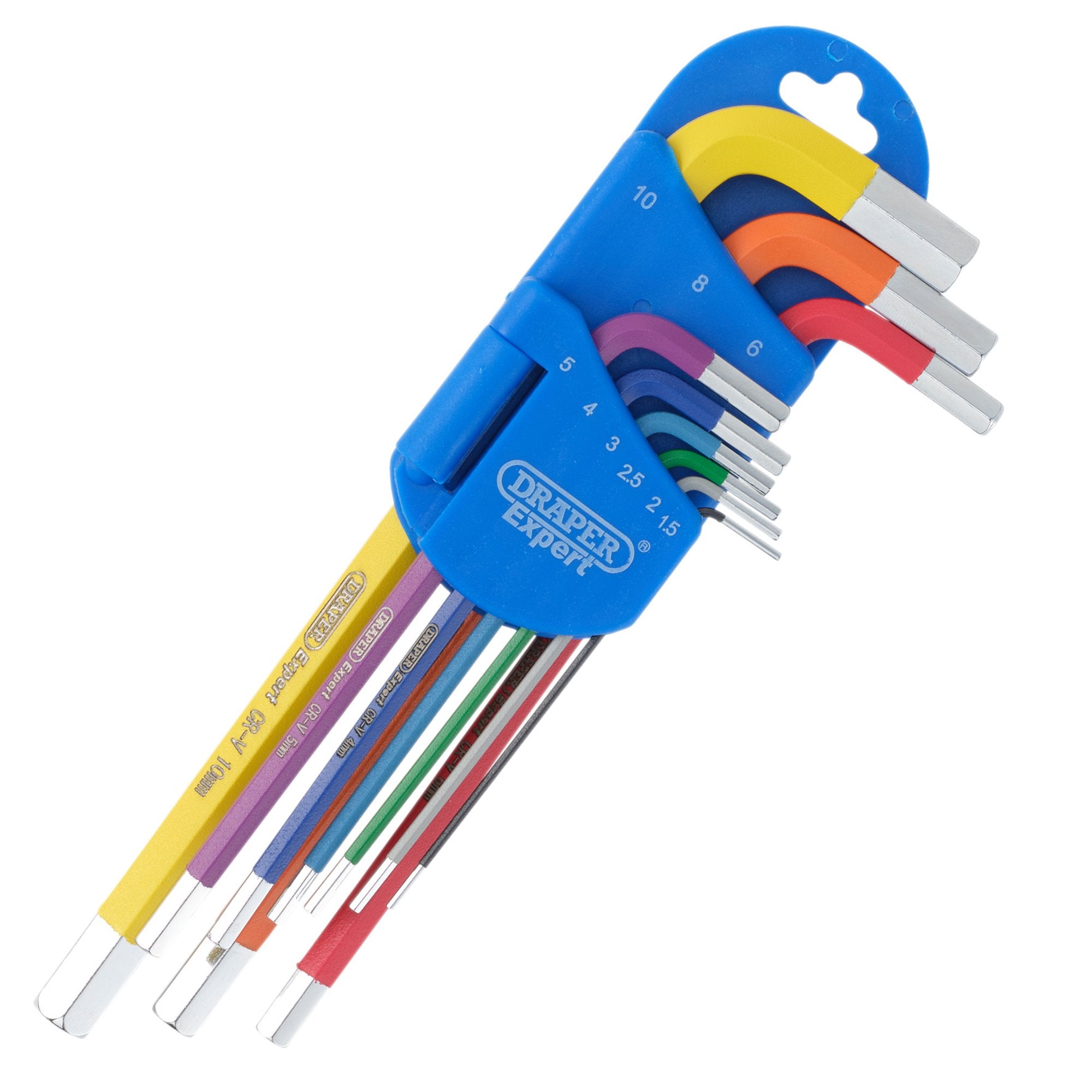 Draper-Expert-Metric-Long-Arm-Hex-Key-Set,-Colour-Coded-(9-Piece)