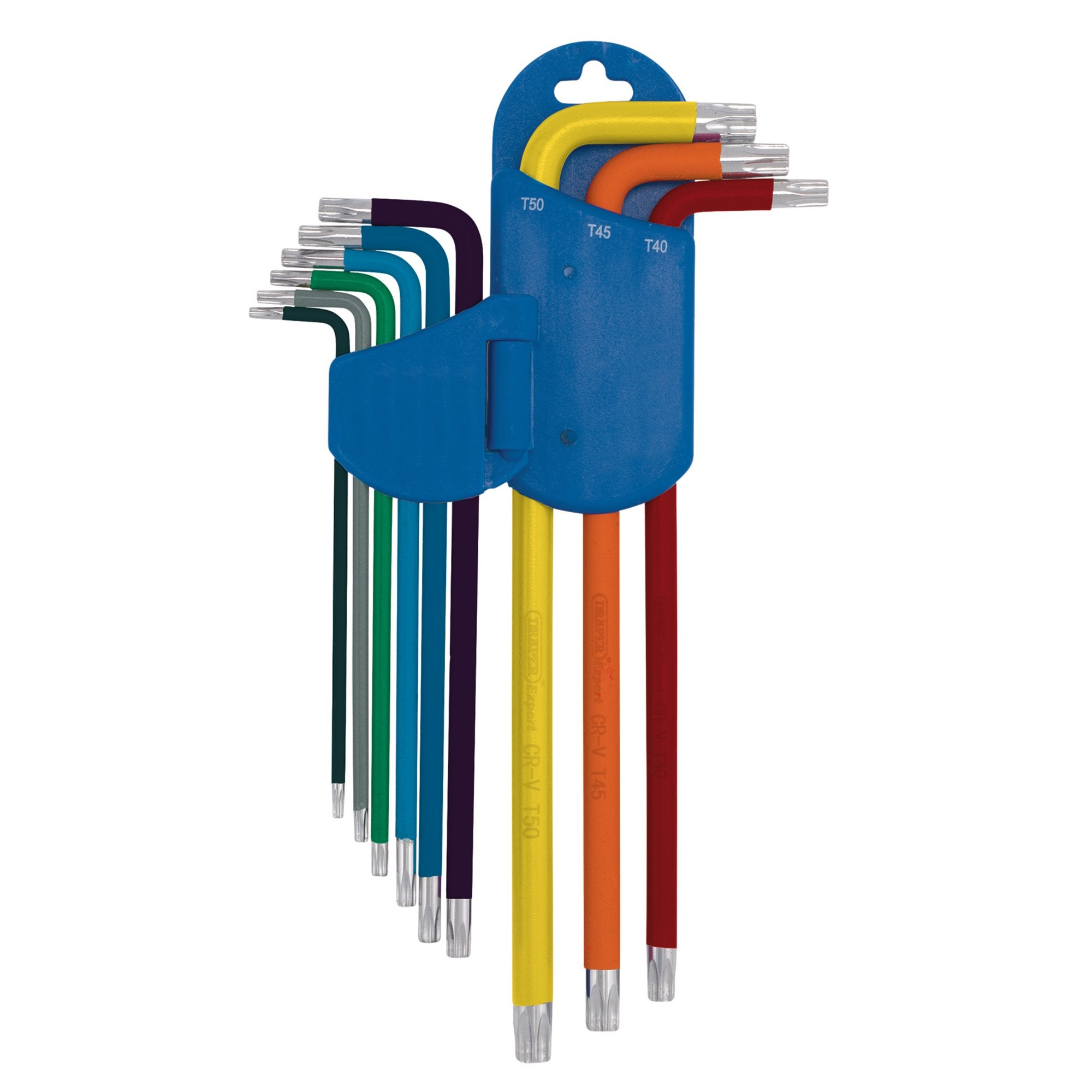 Draper-Expert-TX-STAR®-Metric-Extra-long-Arm-Key-Set,-Colour-Coded-(9-Piece)
