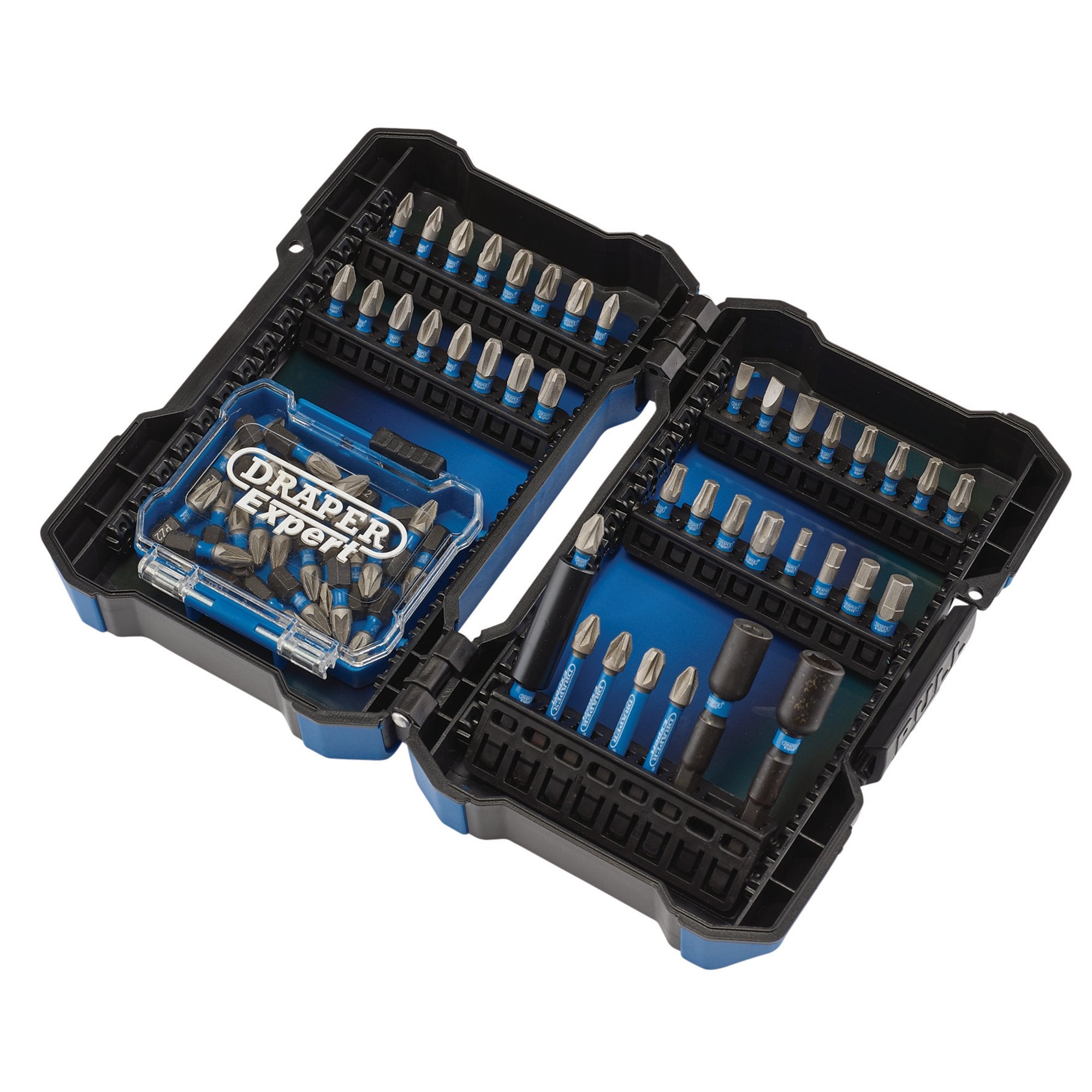 Draper-Expert-Impact-Screwdriver-Bit-Set,-1/4"-Hex-(65-Piece)