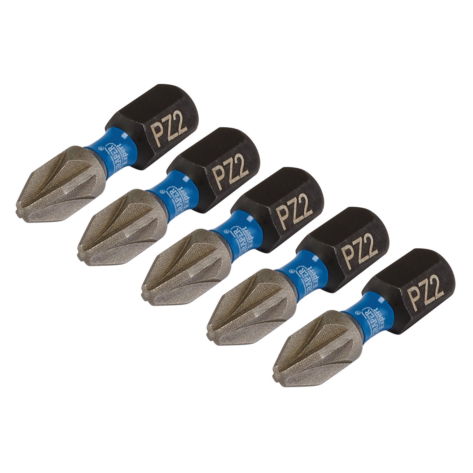 Draper-Expert-PZ-Type-Impact-Screwdriver-Bits,-No.2-x-25mm,-1/4"-Hex-(Pack-of-5)