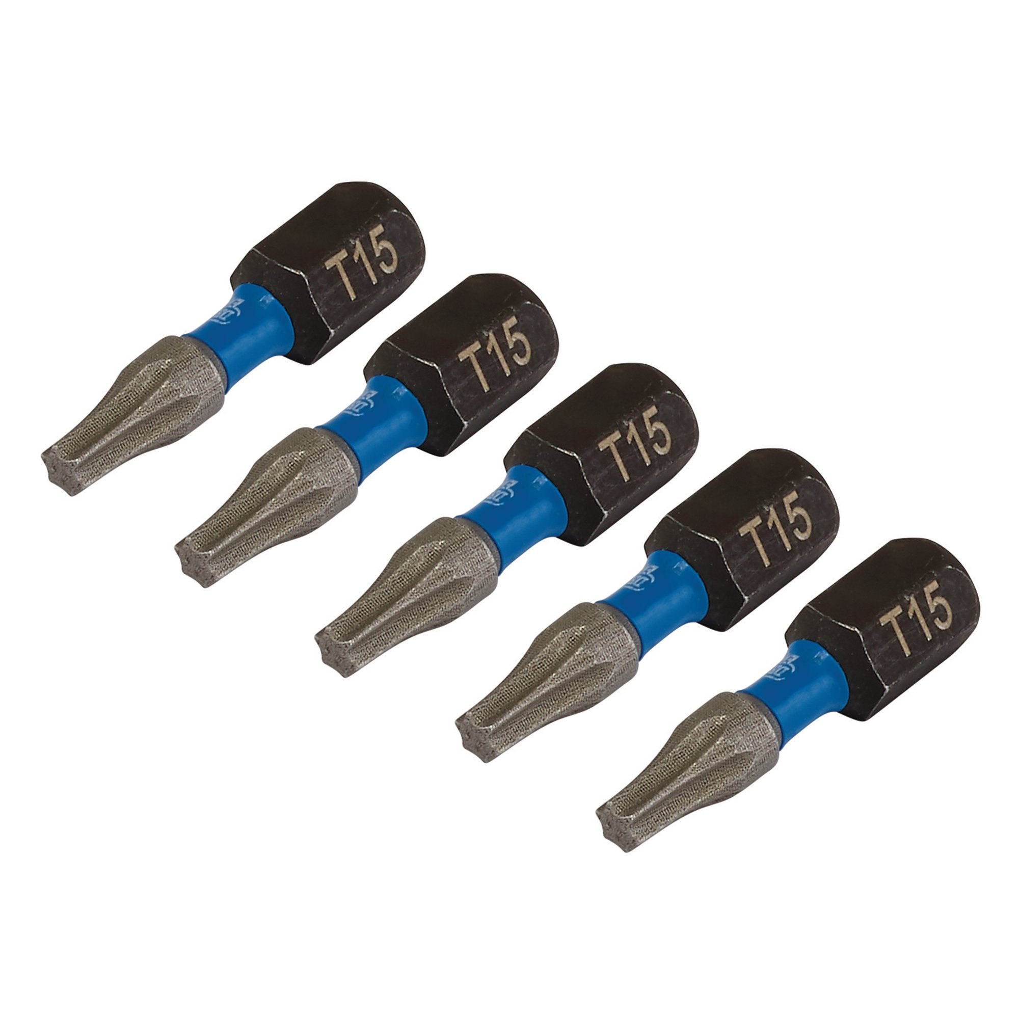 Draper-Expert-TX-STAR®-Impact-Screwdriver-Bits,-T15-x-25mm,-1/4"-Hex-(Pack-of-5)