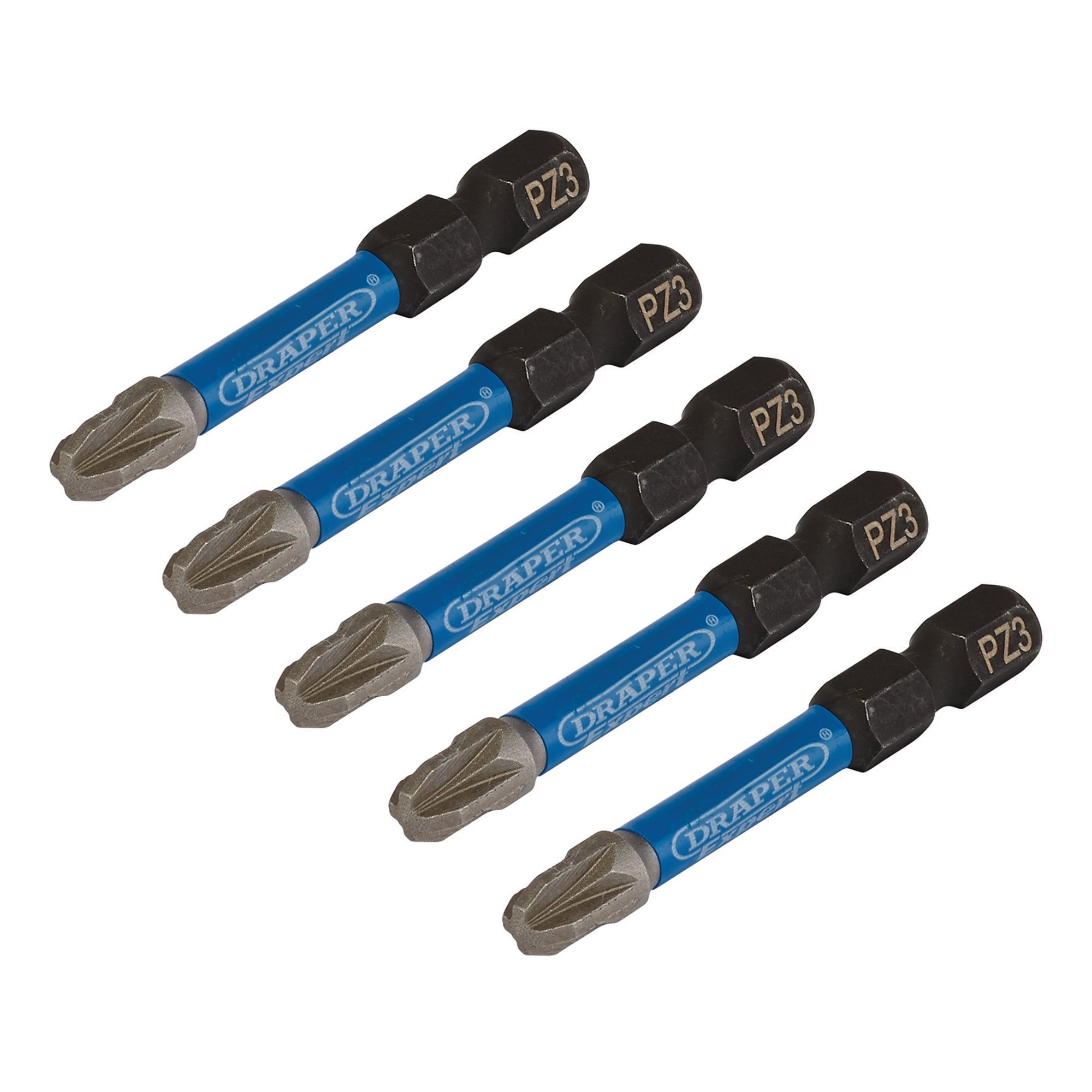 Draper-Expert-PZ-Type-Impact-Screwdriver-Bits,-No.3-x-50mm,-1/4"-Hex-(Pack-of-5)