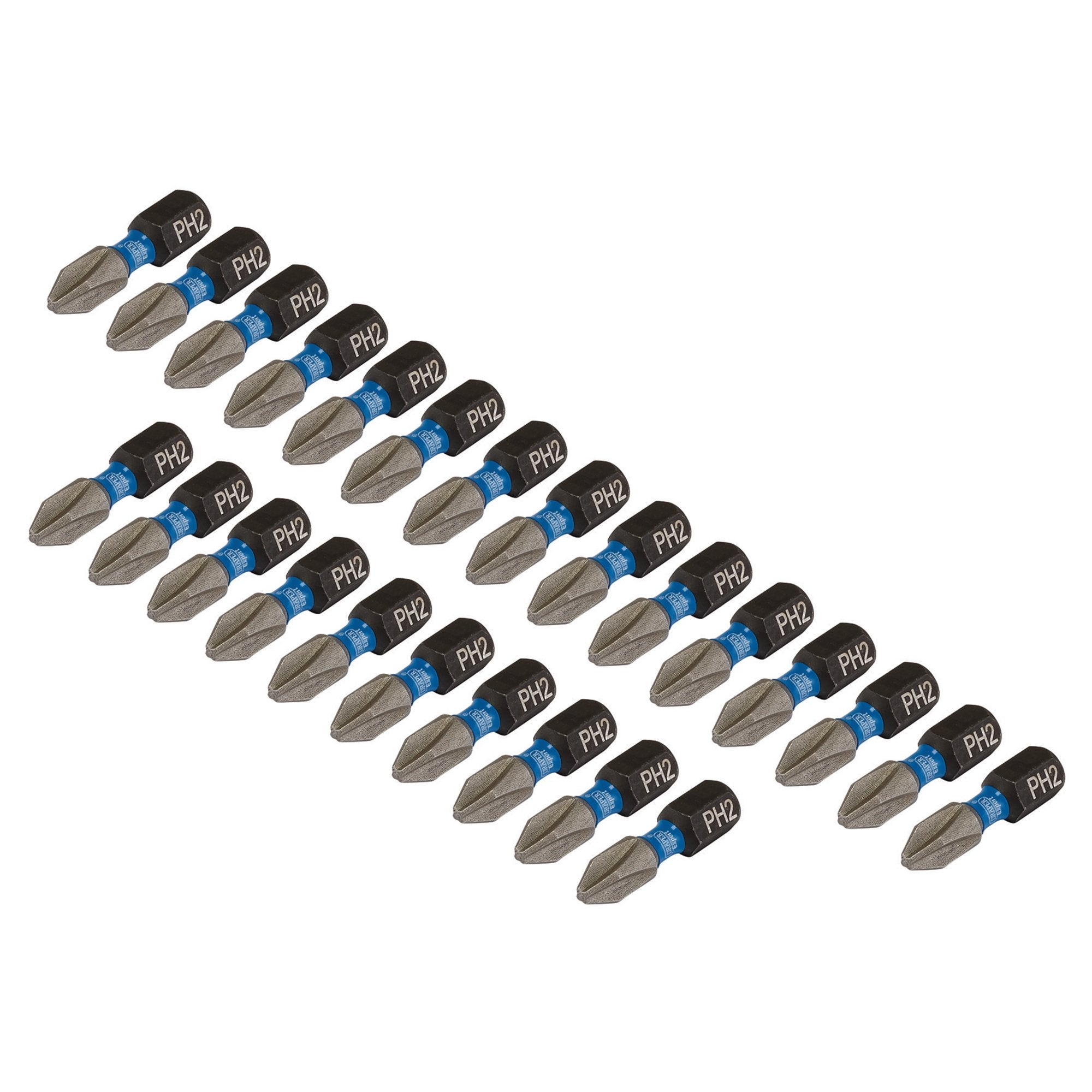 Draper-Expert-Cross-Slot/PH-Type-Impact-Screwdriver-Bits,-No.2-x-25mm,-1/4"-Hex-(Pack-of-25)