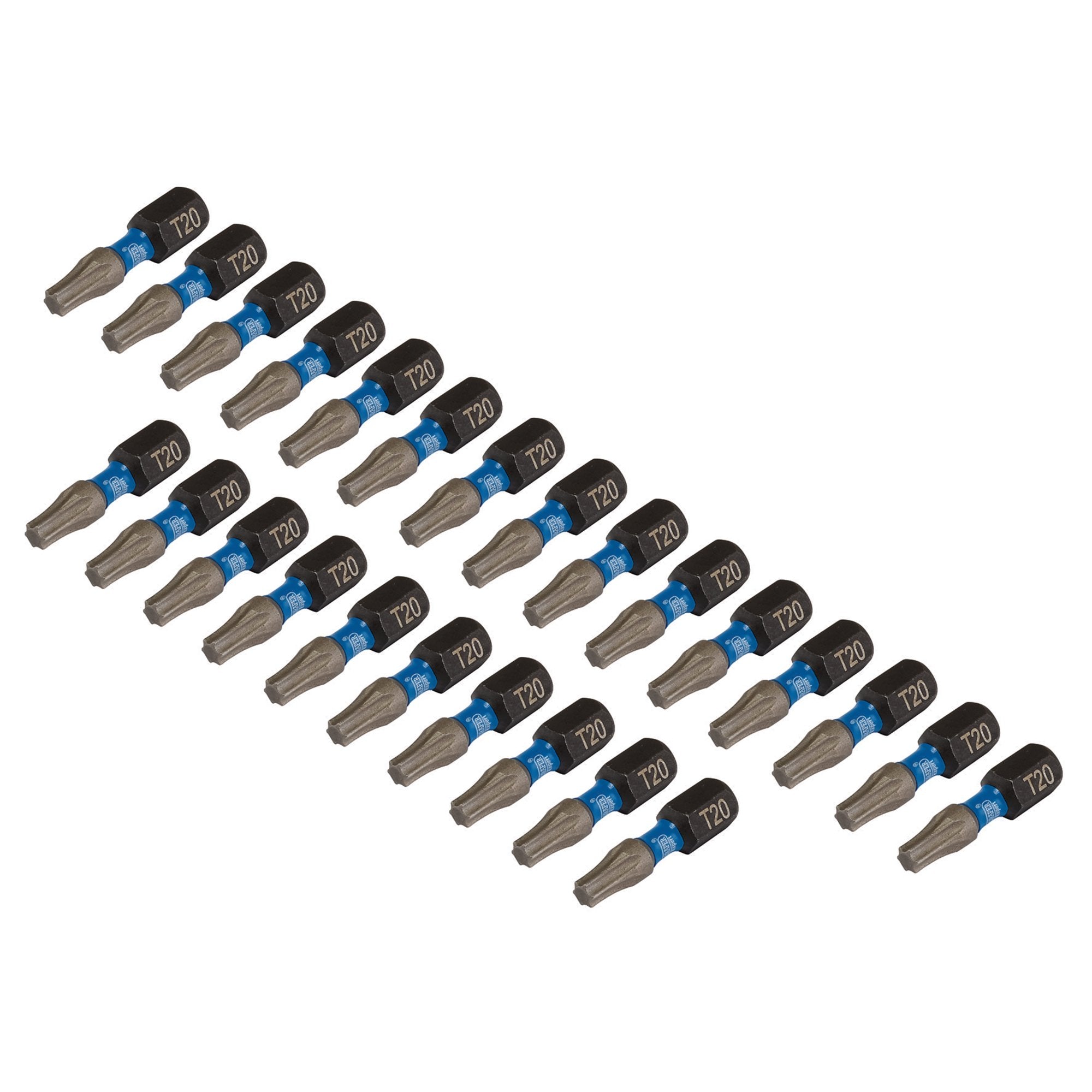 Draper-Expert-TX-STAR®-Impact-Screwdriver-Bits,-T20-x-25mm,-1/4"-Hex-(Pack-of-25)