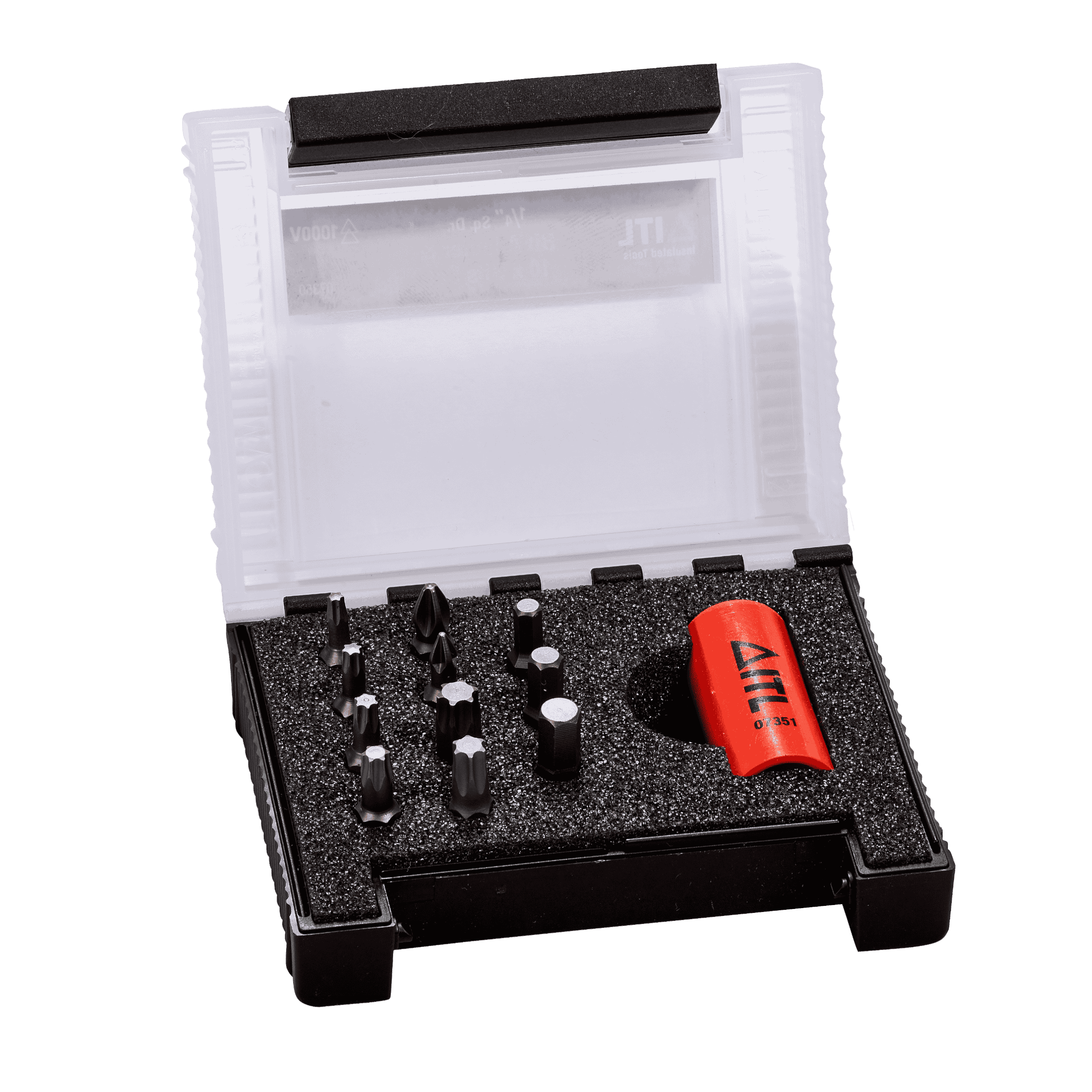 1,000v Insulated 1/4" Drive Bit Adapter and Bit Set