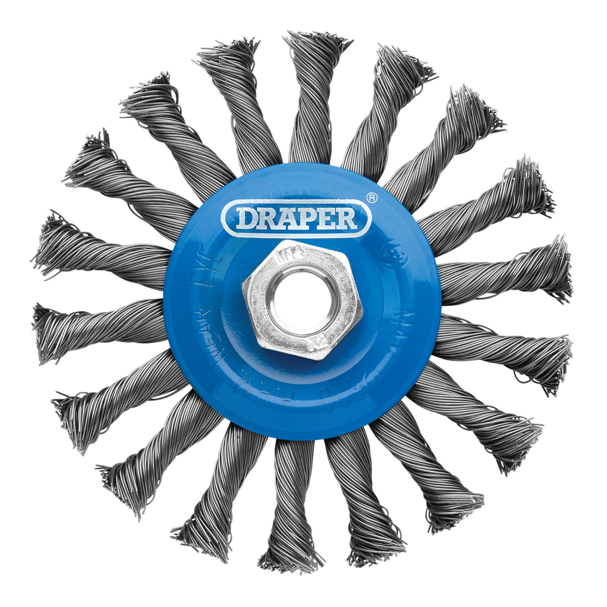 Steel-Twist-Knot-Flat-Wire-Wheel-Brush,-115mm,-M14