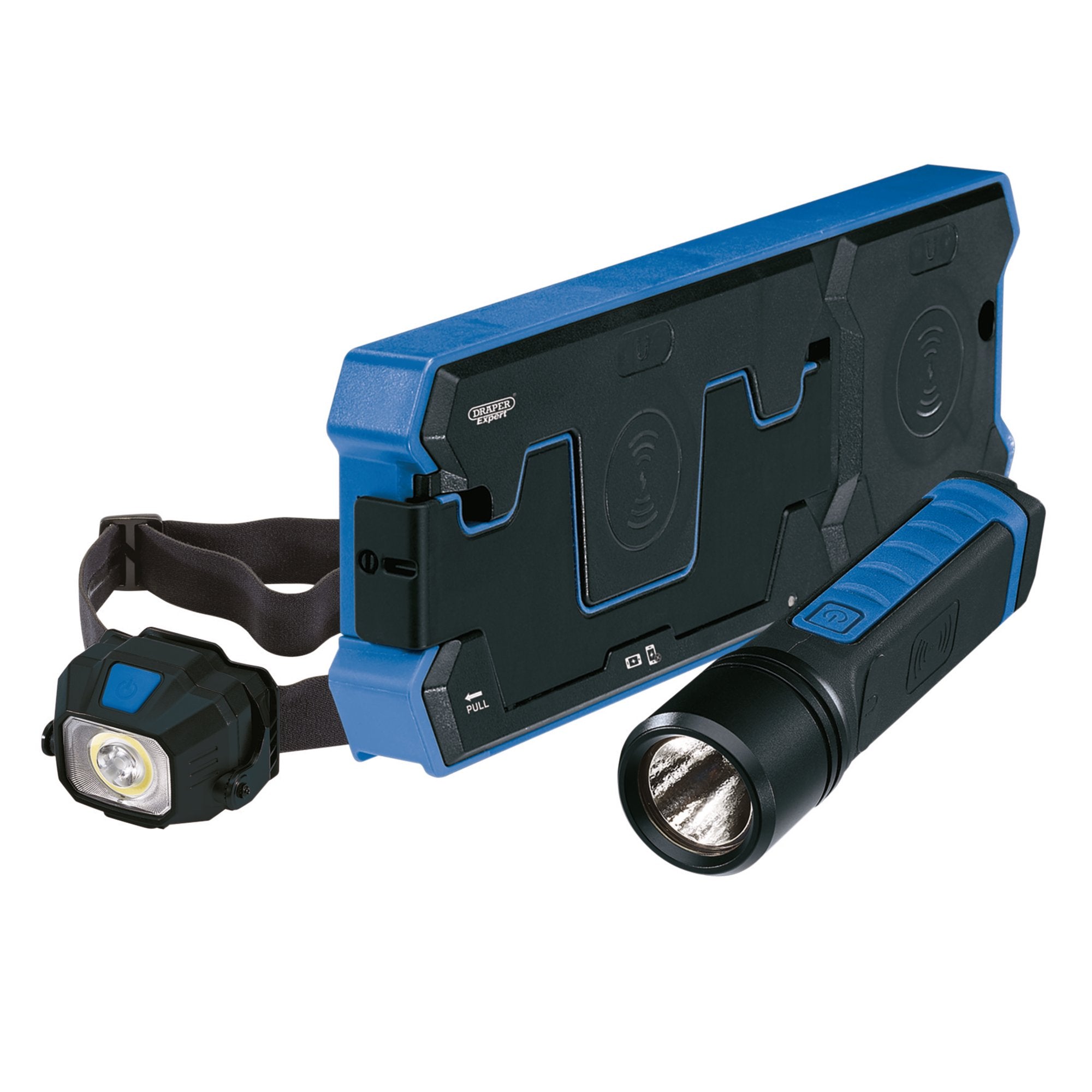 Draper-Expert-Wireless/USB-Rechargeable-Torch-Kit-with-Dual-Charging-Pad