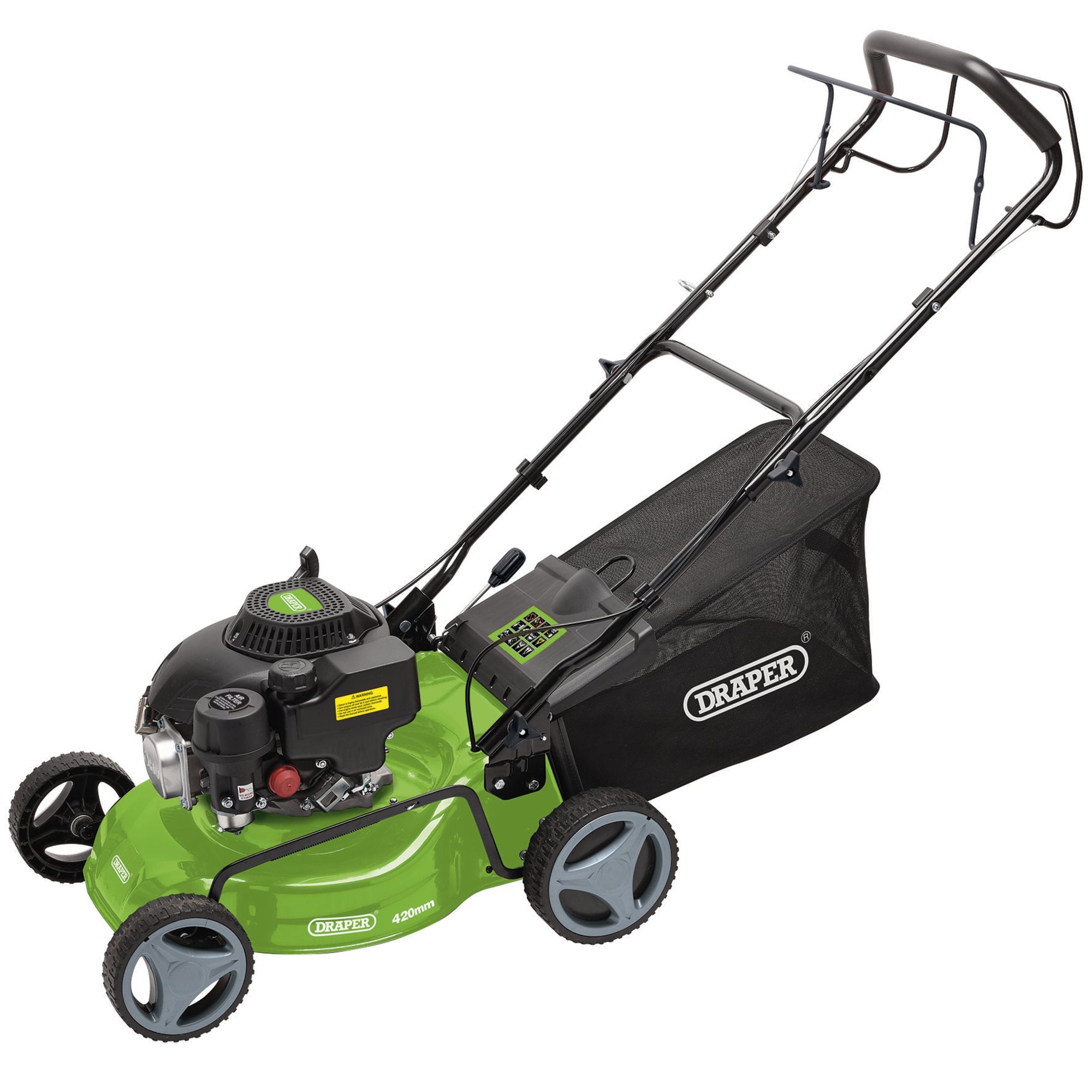 Steel-Deck-Petrol-Lawn-Mower,-420mm,-132cc/3.3HP
