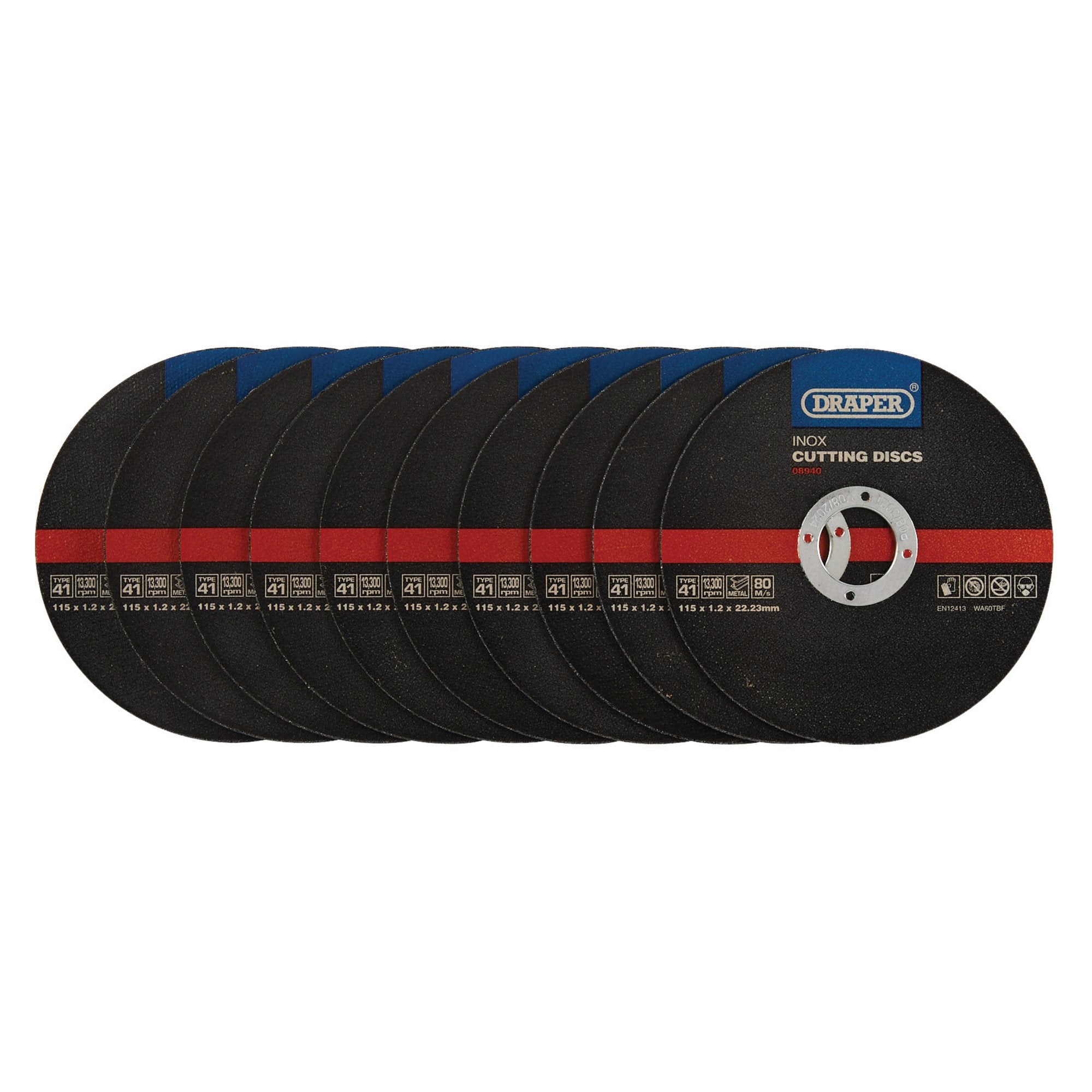 Inox-Flat-Metal-Cutting-Discs,-115-x-22.2-x-1.2mm-(Pack-of-10)