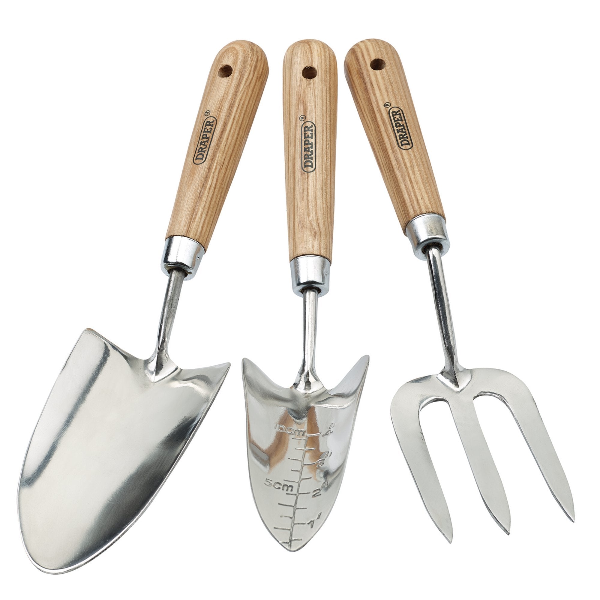 Draper-Heritage-Stainless-Steel-Hand-Fork-and-Trowels-Set-with-Ash-Handles-(3-Piece)