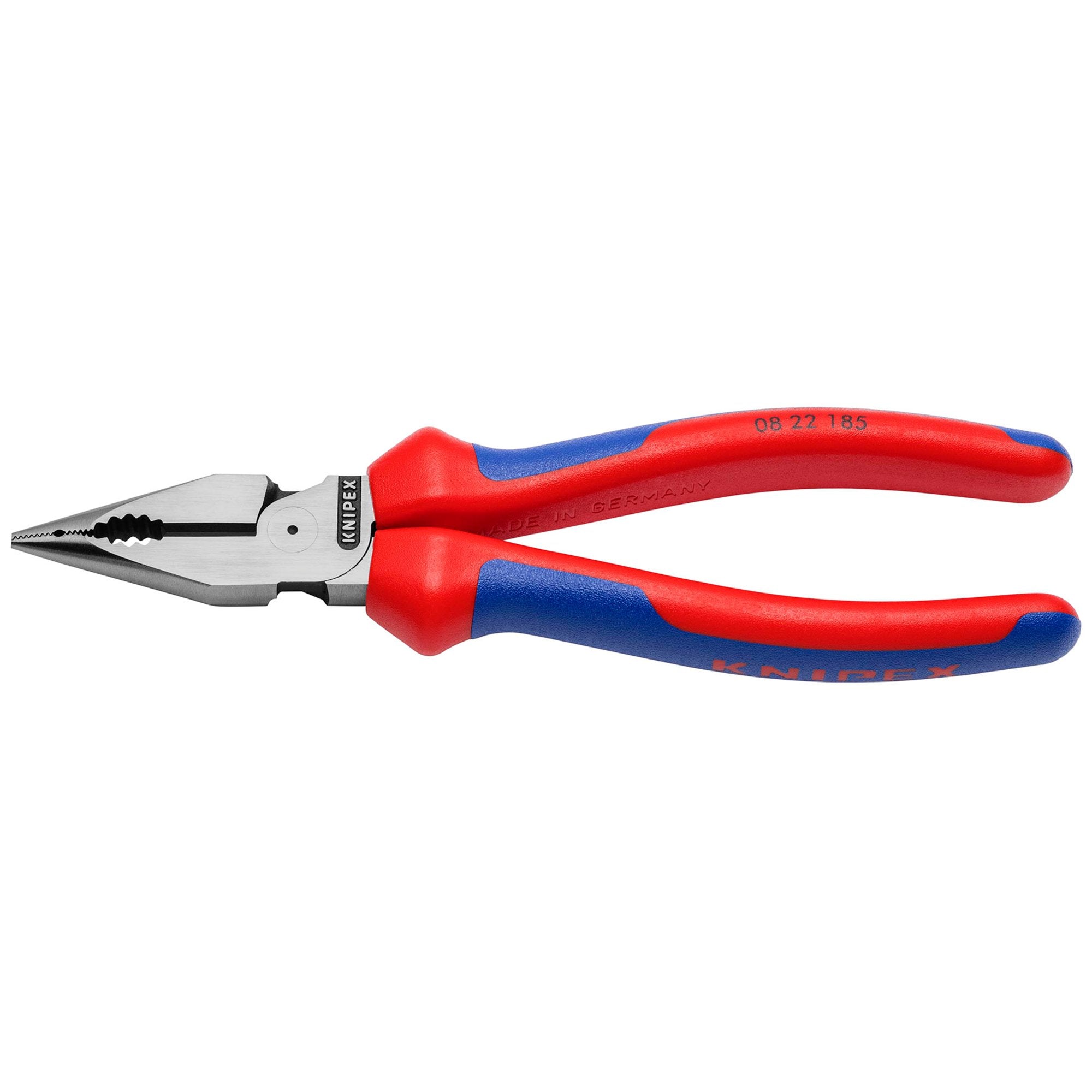 KNIPEX-08-22-185-SB-Needle-Nose-Combination-Pliers-with-multi-component-grips-black-atramentized,-185mm