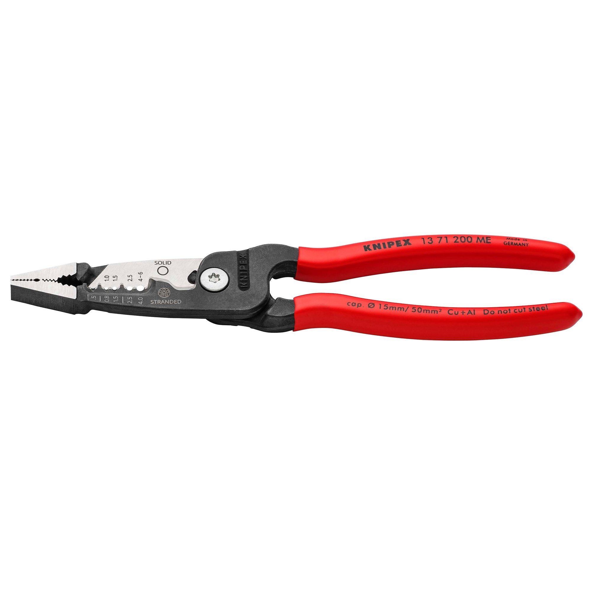 KNIPEX-13-71-200-ME-Wire-Stripper-with-Plastic-Coated-Handles,-200mm