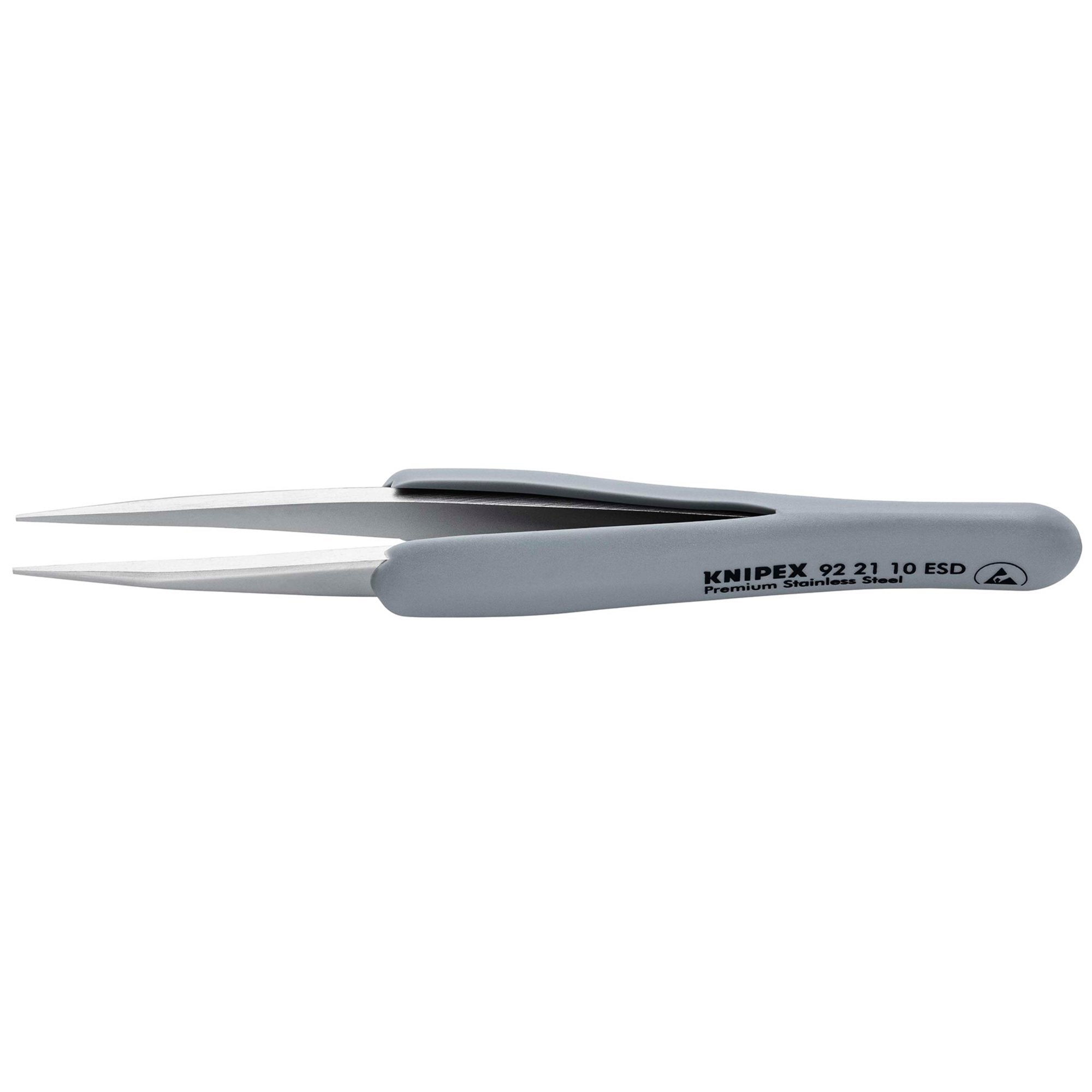 KNIPEX-92-21-10-ESD-Precision-Tweezers-with-rubber-handles-ESD,-123mm