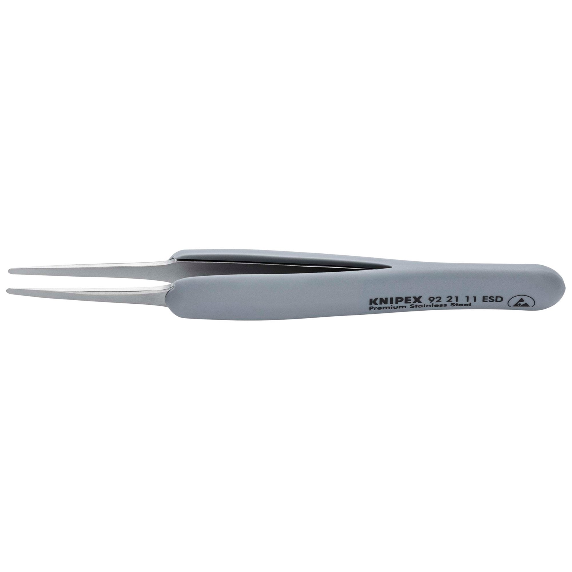 KNIPEX-92-21-11-ESD-Precision-Tweezers-with-rubber-handles-ESD,-123mm