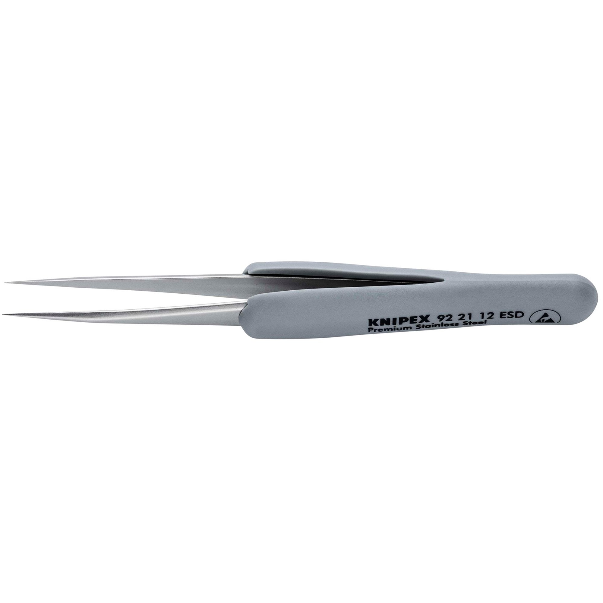 KNIPEX-92-21-12-ESD-Precision-Tweezers-with-rubber-handles-ESD,-112mm