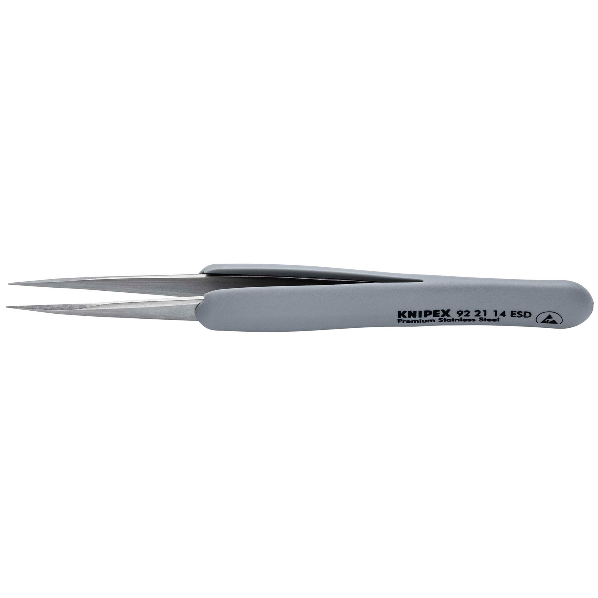 KNIPEX-92-21-14-ESD-Precision-Tweezers-with-rubber-handles-ESD,-130mm
