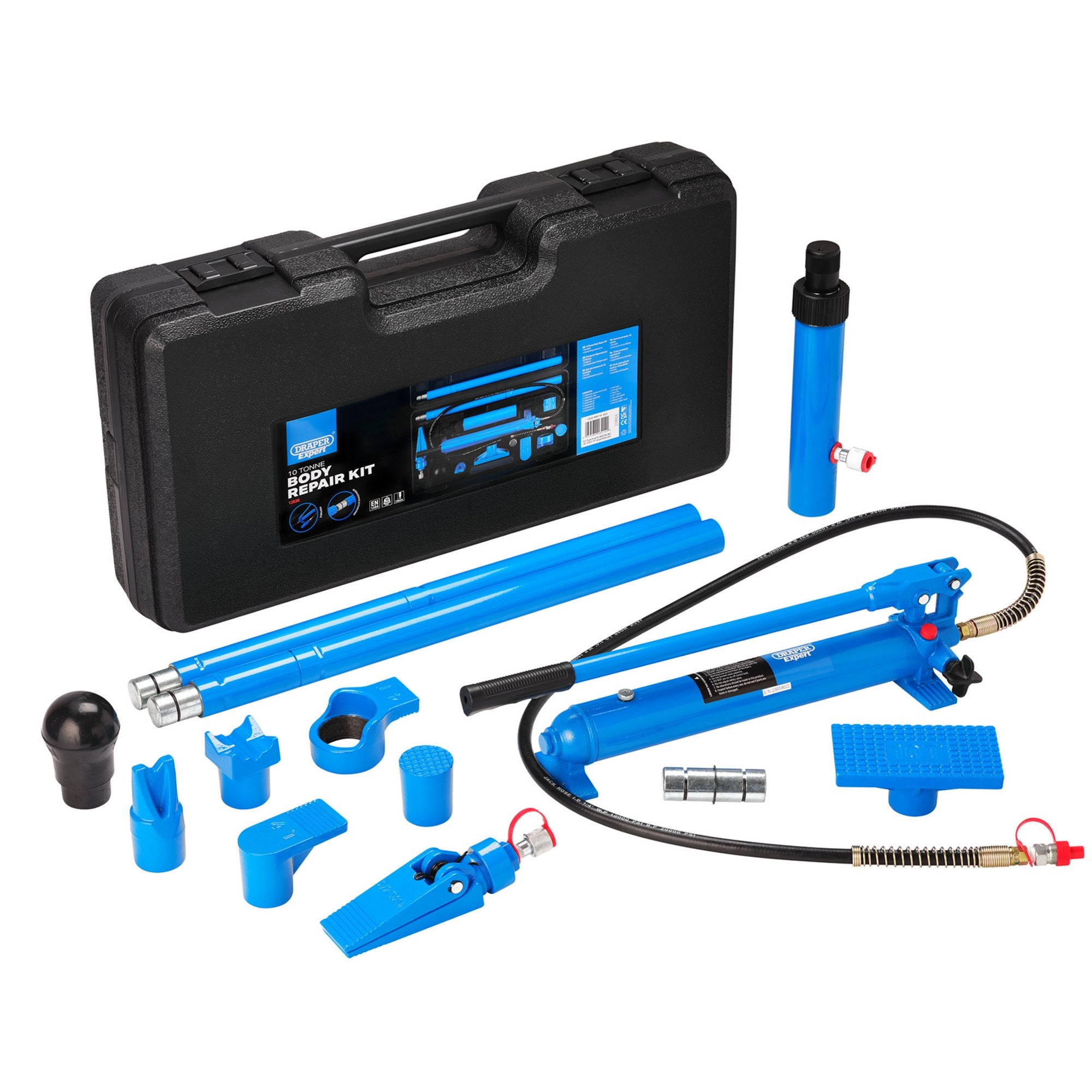 Draper-Expert-Hydraulic-Body-Repair-Kit,-10-Tonne-(14-Piece)
