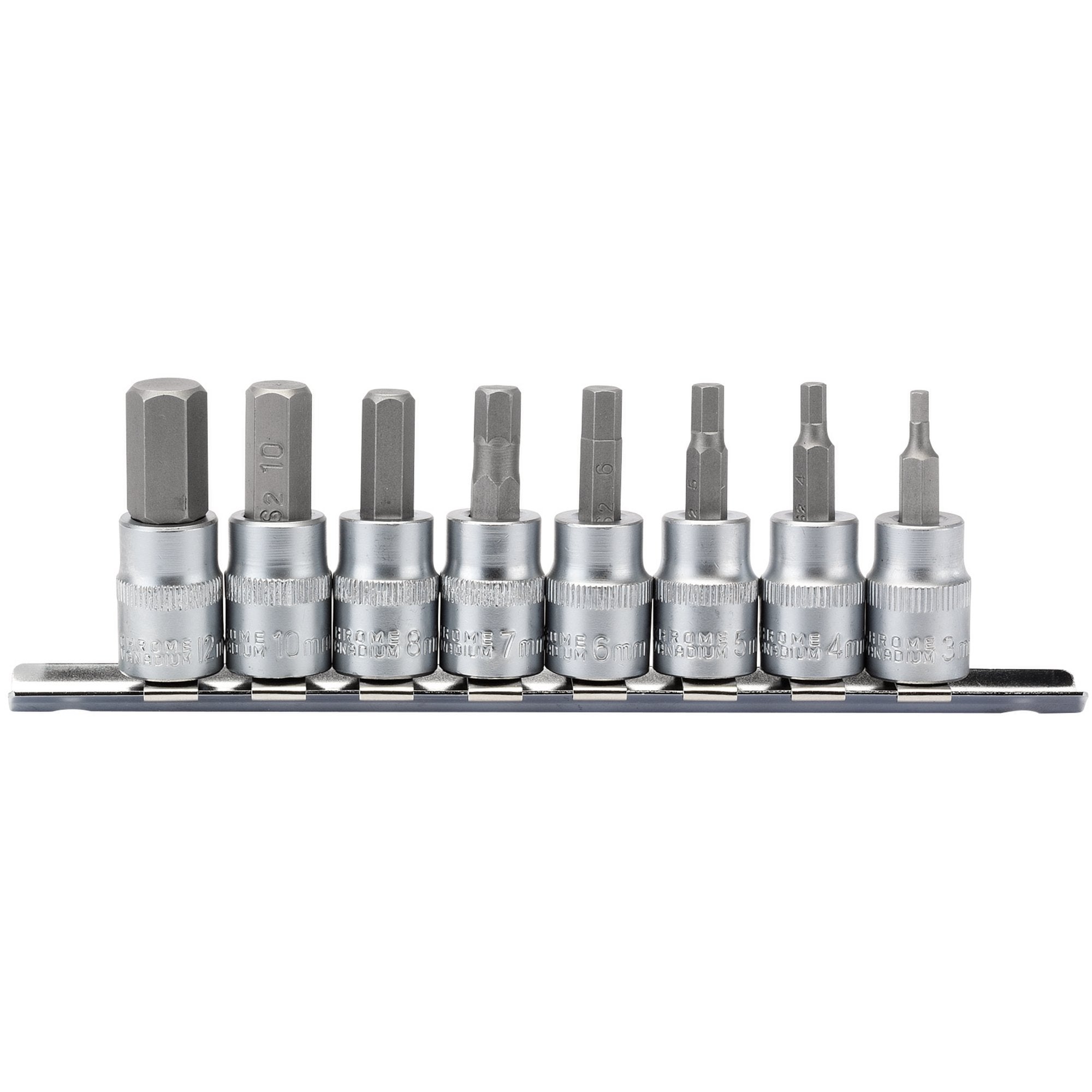 Metric-Hex.-Socket-Bit-Set,-3/8"-Sq.-Dr.,-48mm-(8-Piece)