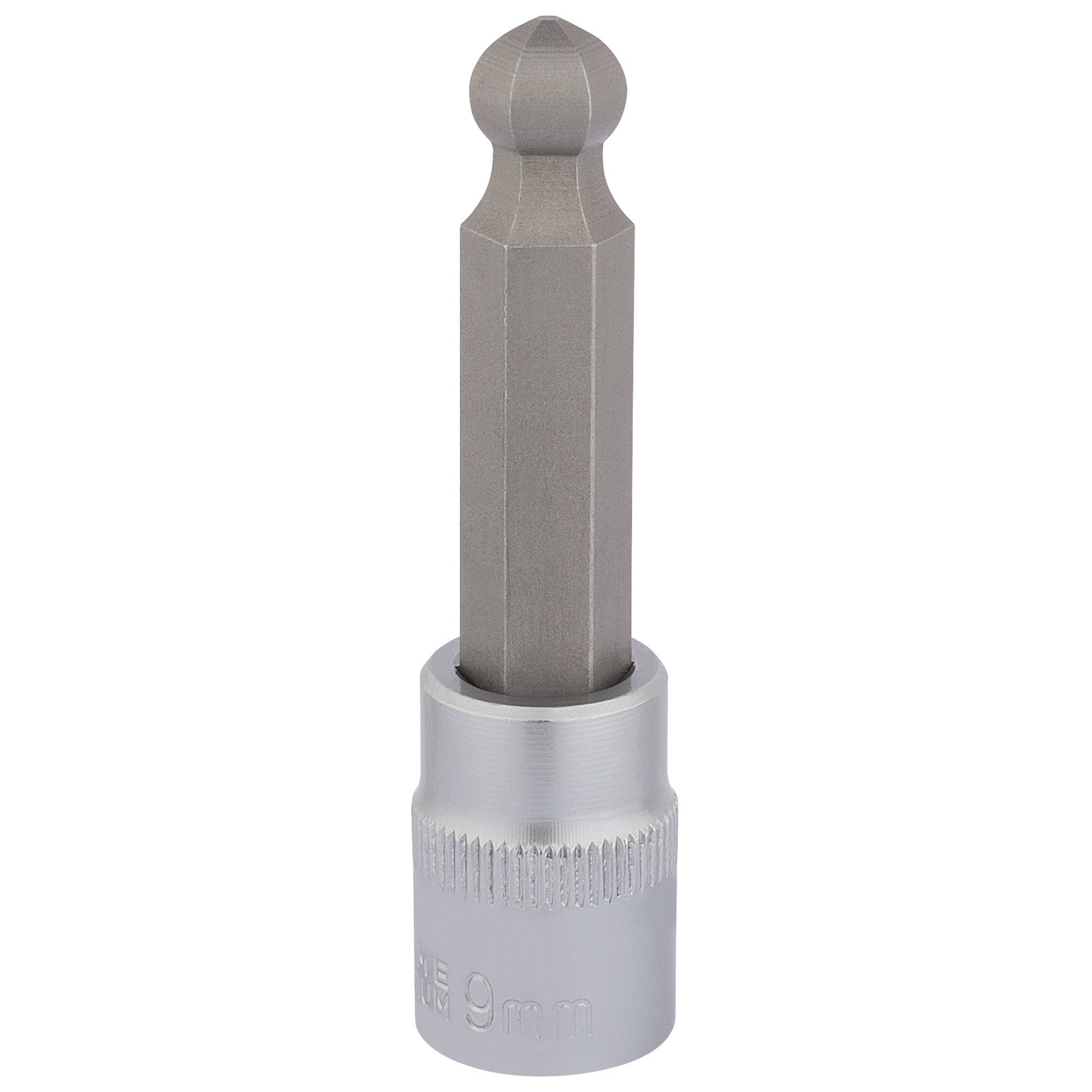 Ball-End-Hexagonal-Socket-Bits,-3/8"-Sq.-Dr.,-9mm