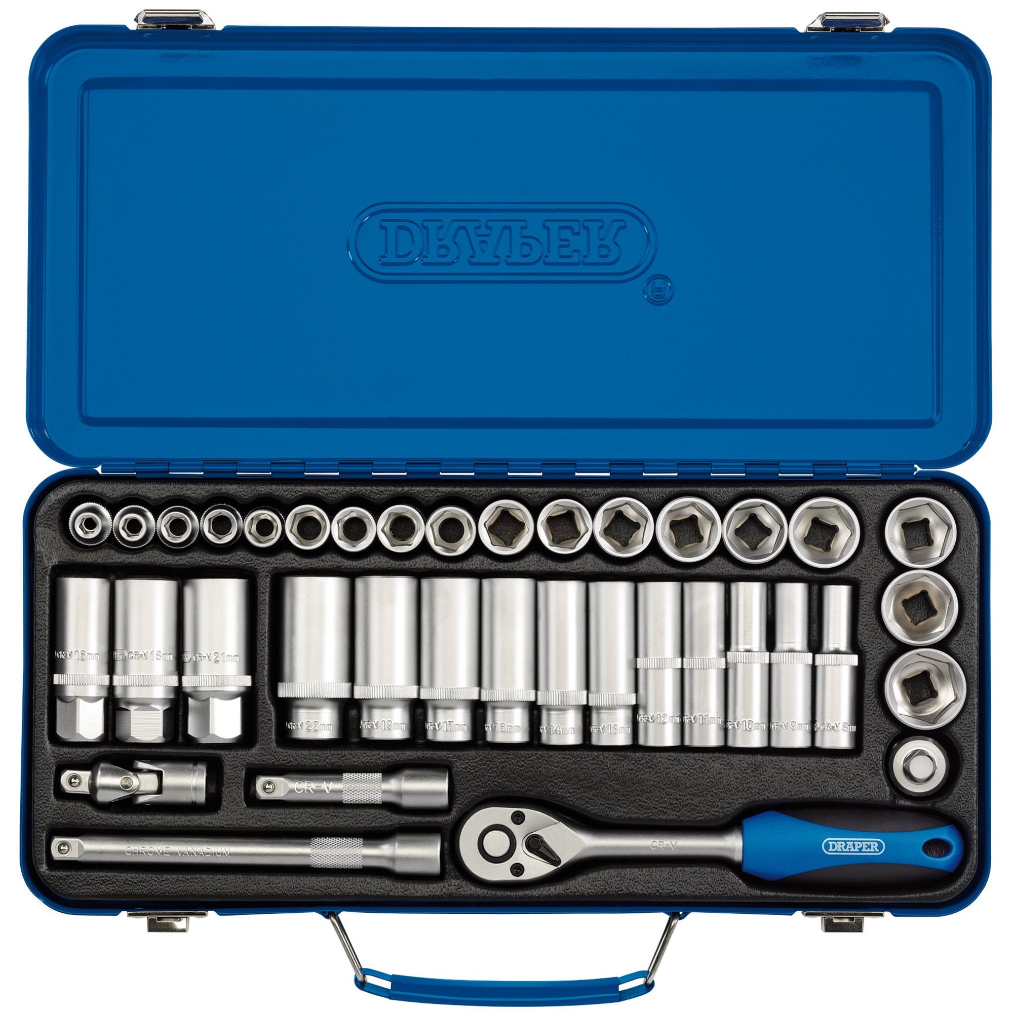 Metric-Socket-Set,-3/8"-Sq.-Dr.-(37-Piece)