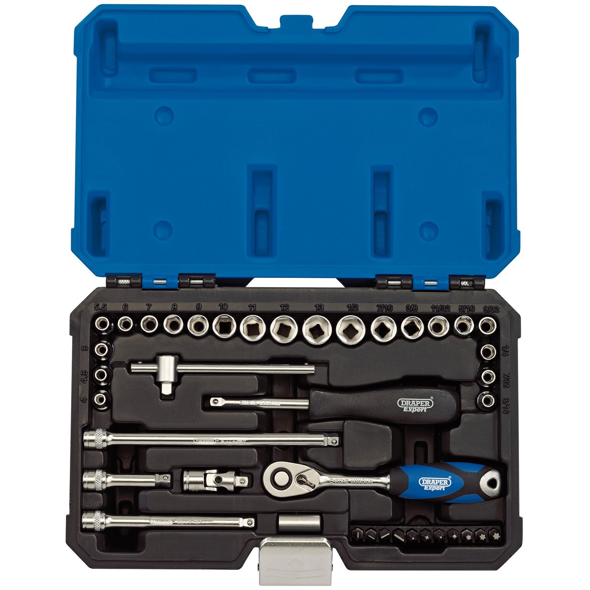 Draper-Expert-Combined-MM/AF-Socket-Set,-1/4"-Sq.-Dr.-(40-Piece)
