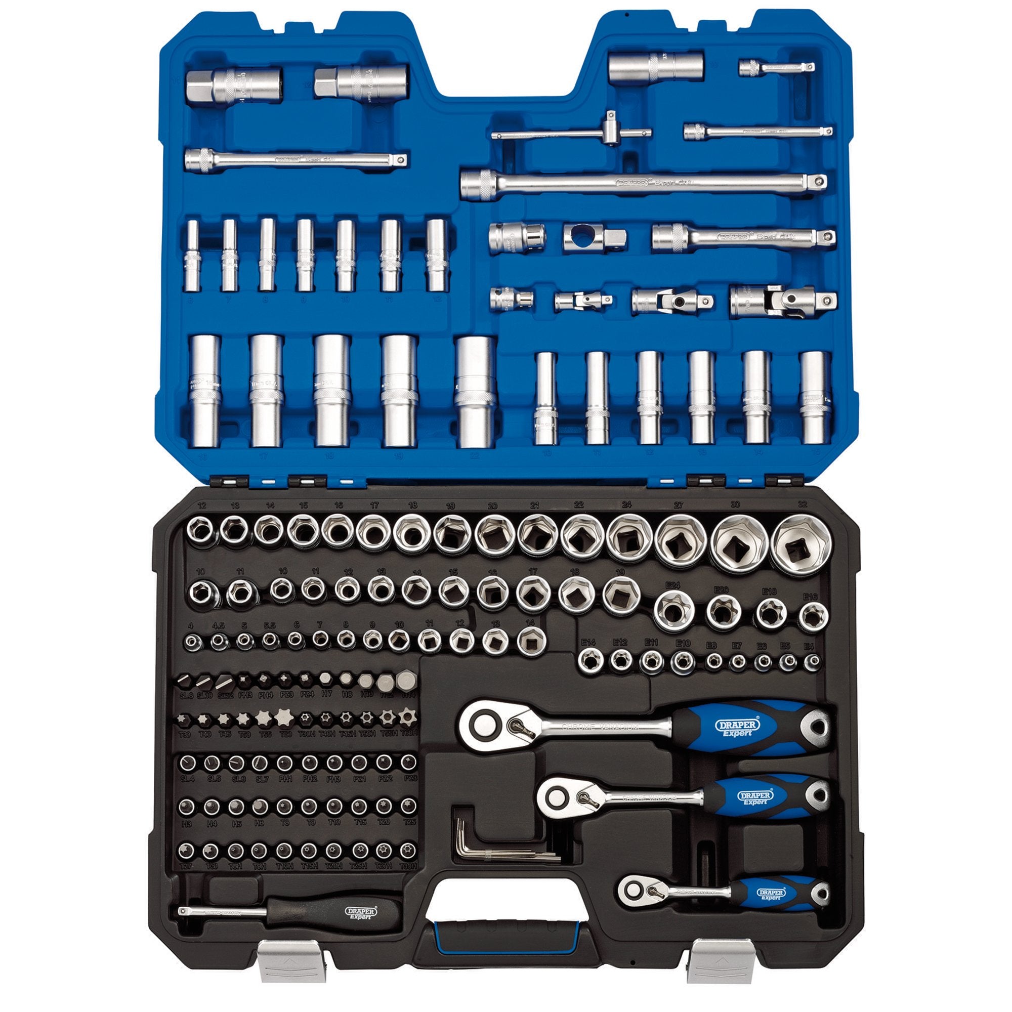 Draper-Expert-Metric-Socket-Set,-1/4",-3/8"-and-1/2"-Sq.-Dr.-(149-Piece)