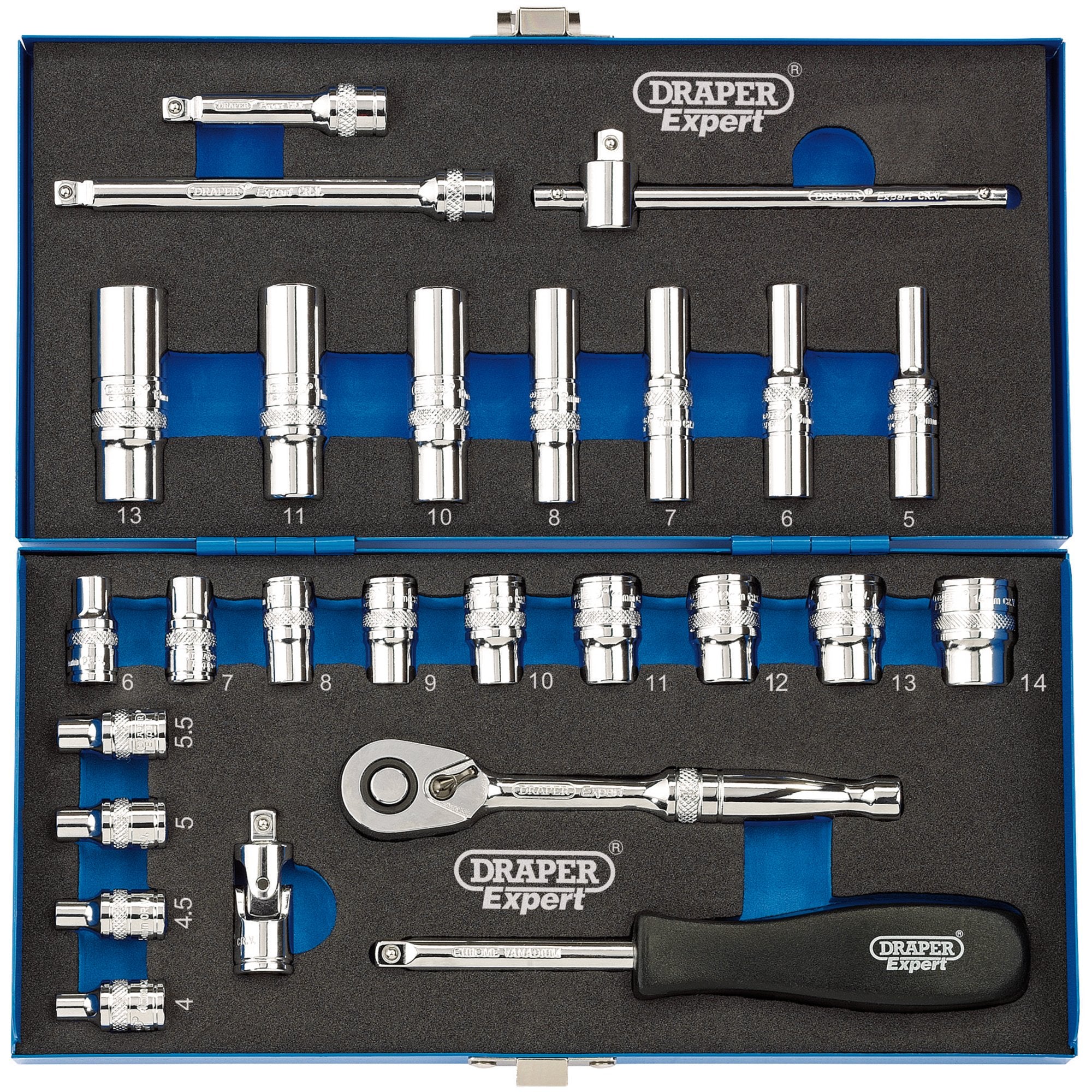 Metric-Socket-Set,-1/4"-Sq.-Dr.-(26-Piece)