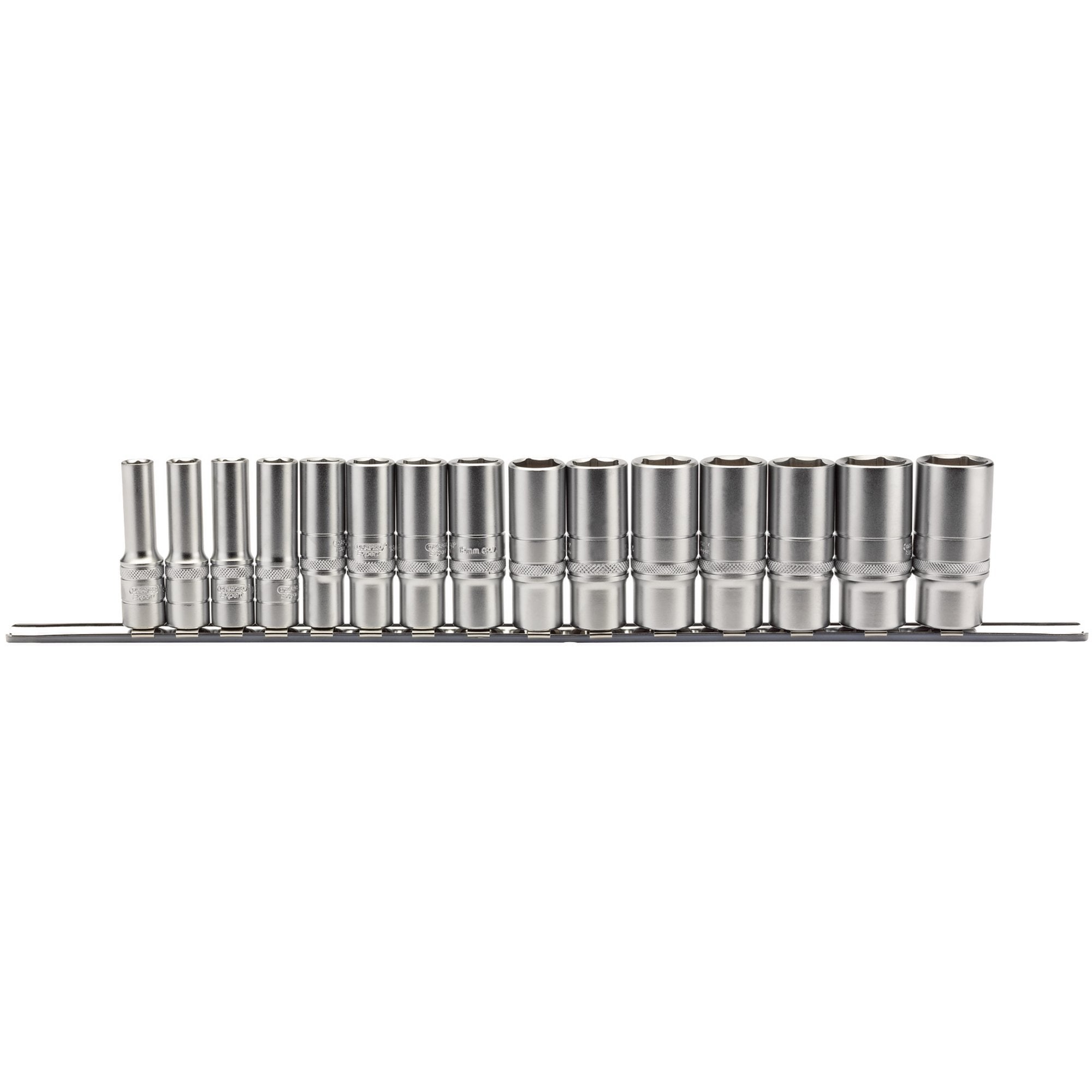 Metric-Deep-Socket-Set-on-a-Metal-Rail,-3/8"-Sq.-Dr.-(15-Piece)