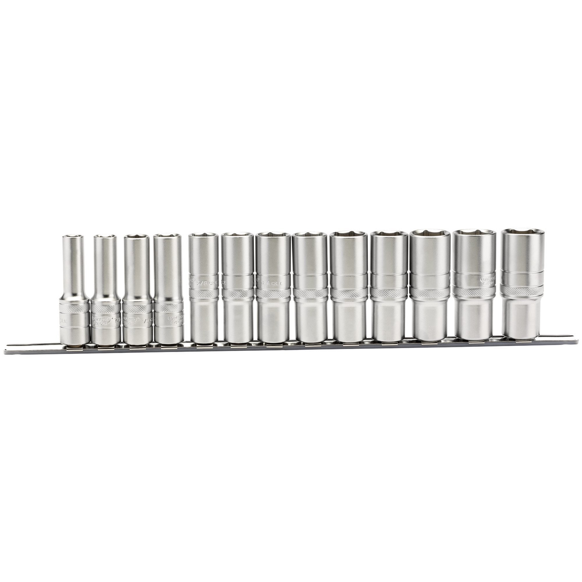 Imperial-Deep-Socket-on-a-Metal-Rail,-1/2"-Sq.-Dr.-(13-Piece)