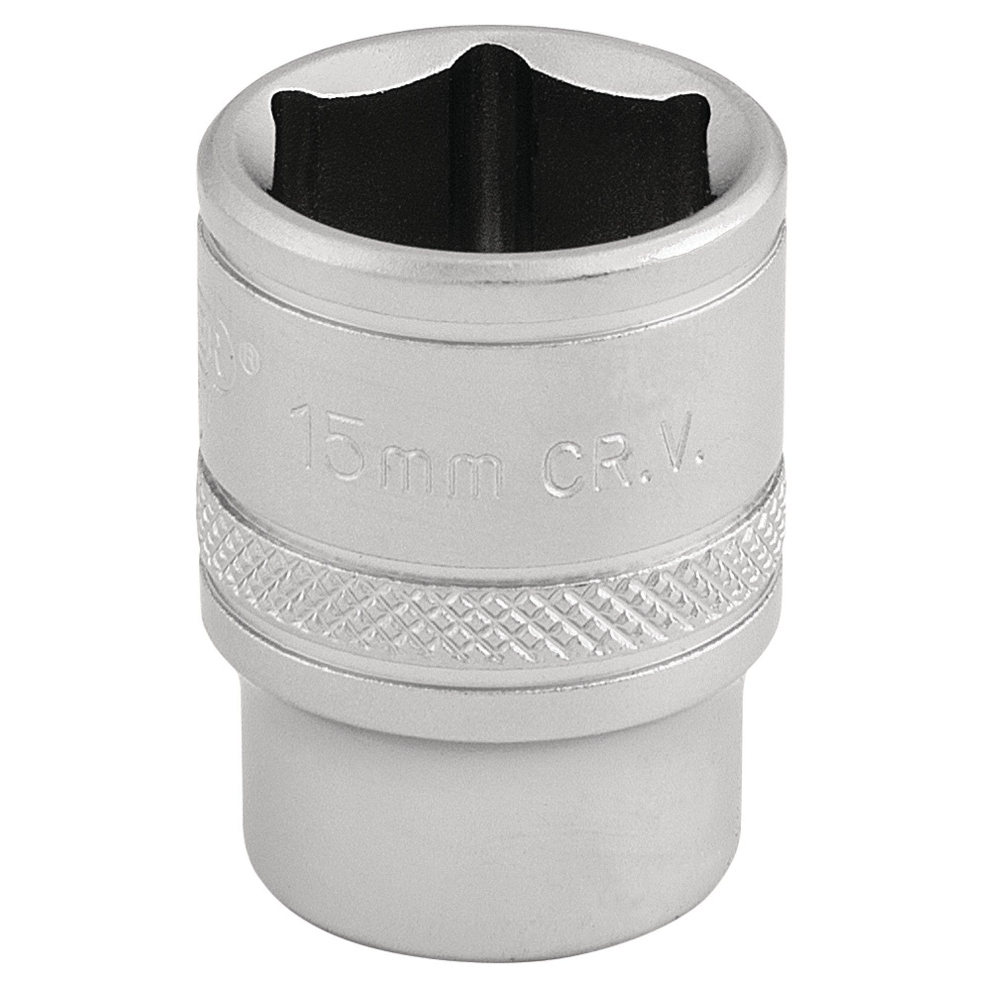 6-Point-Metric-Socket,-3/8"-Sq.-Dr.,-15mm