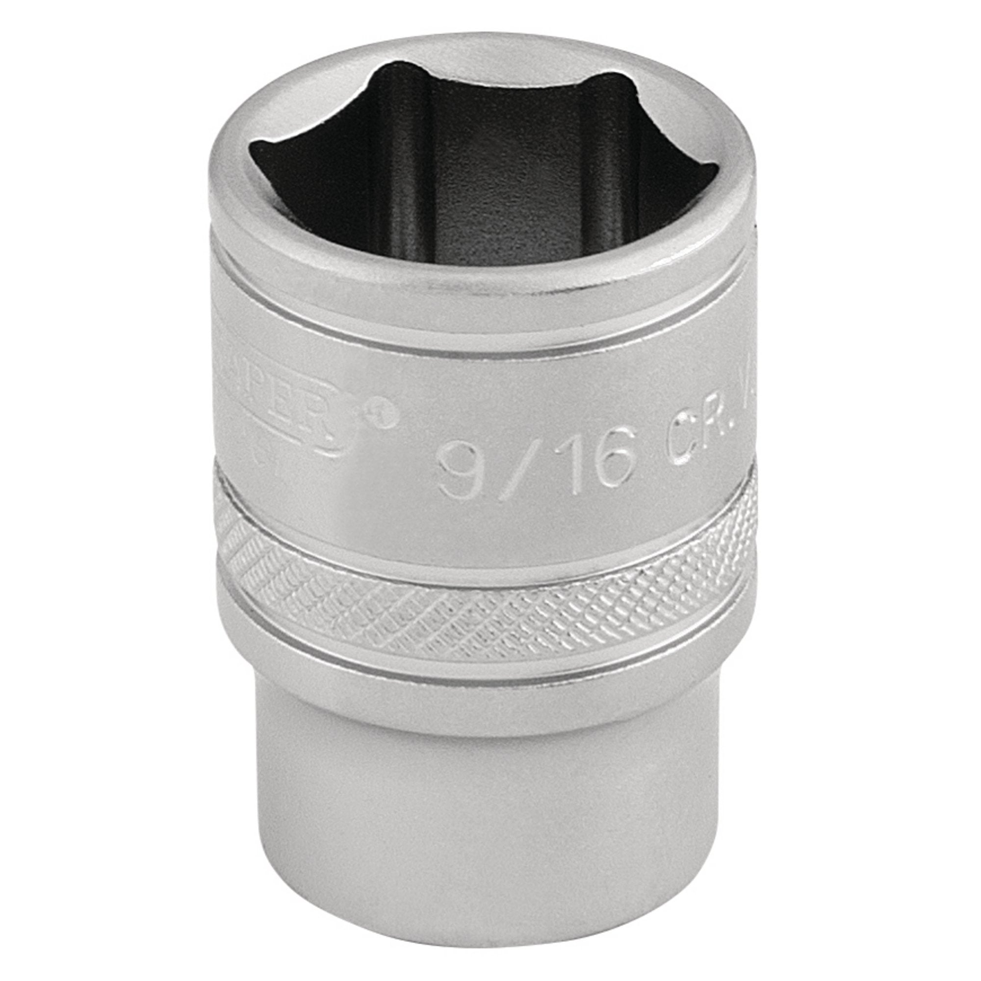 6-Point-Imperial-Socket,-3/8"-Sq.-Dr.,-9/16"