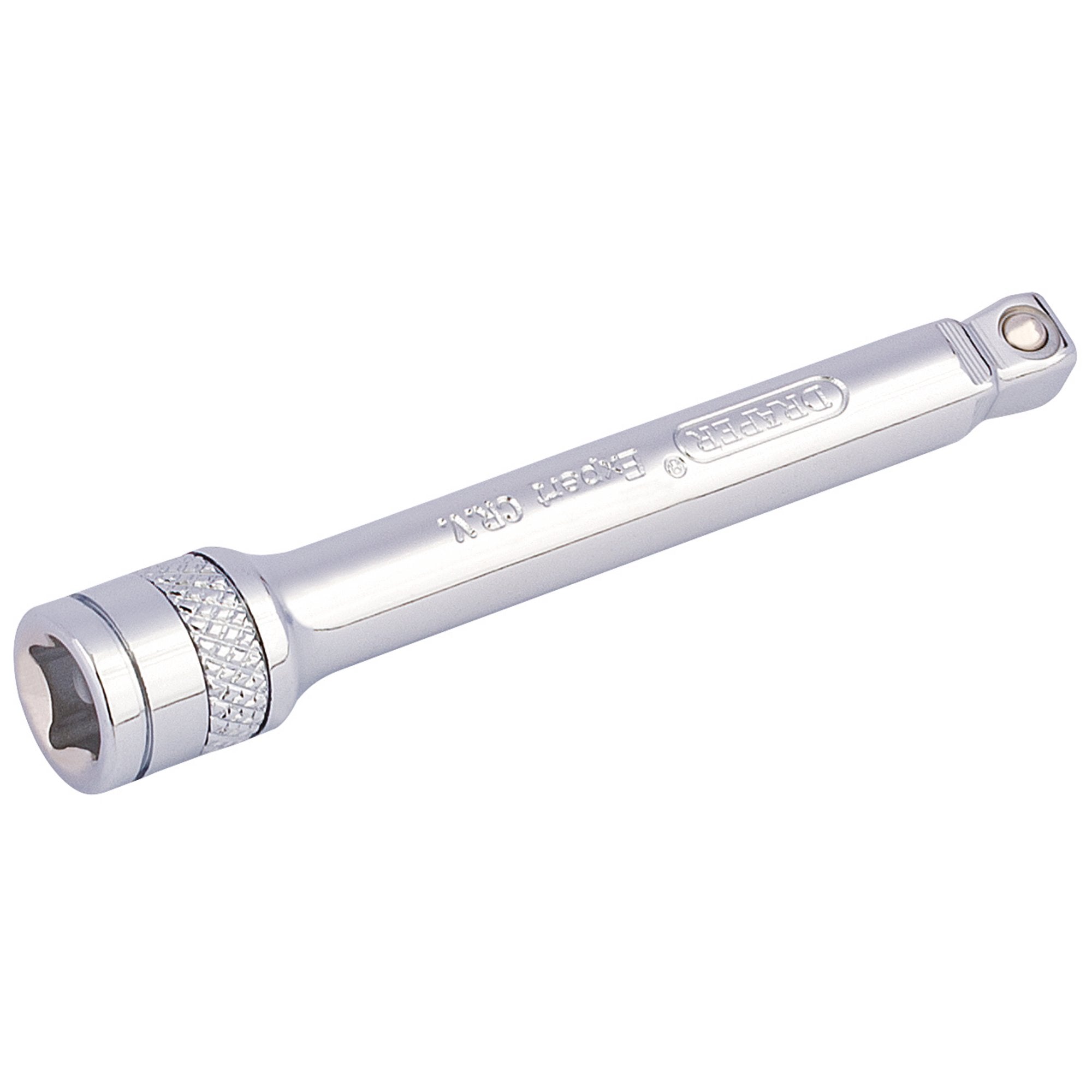 Draper-Expert-Wobble-Extension-Bar,-1/4"-Sq.-Dr.,-75mm,-Polished-Chrome