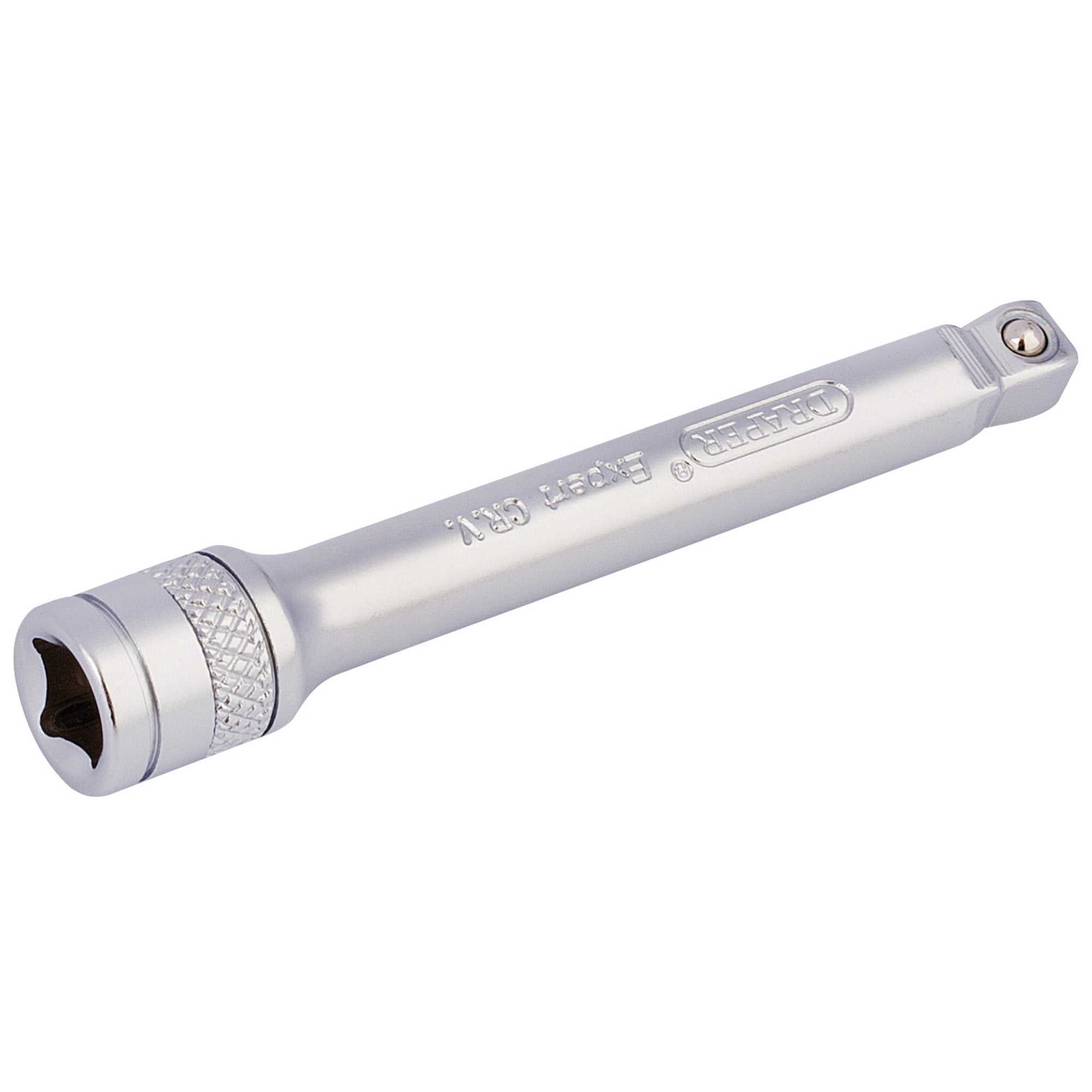 Draper-Expert-Wobble-Extension-Bar,-1/4"-Sq.-Dr.,-75mm,-Micro-Satin-Chrome