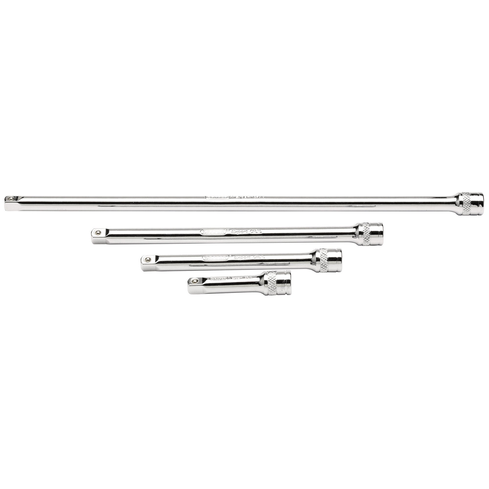 Extension-Bar-Set,-1/4"-Sq.-Dr.,-Polished-Chrome-(4-Piece)