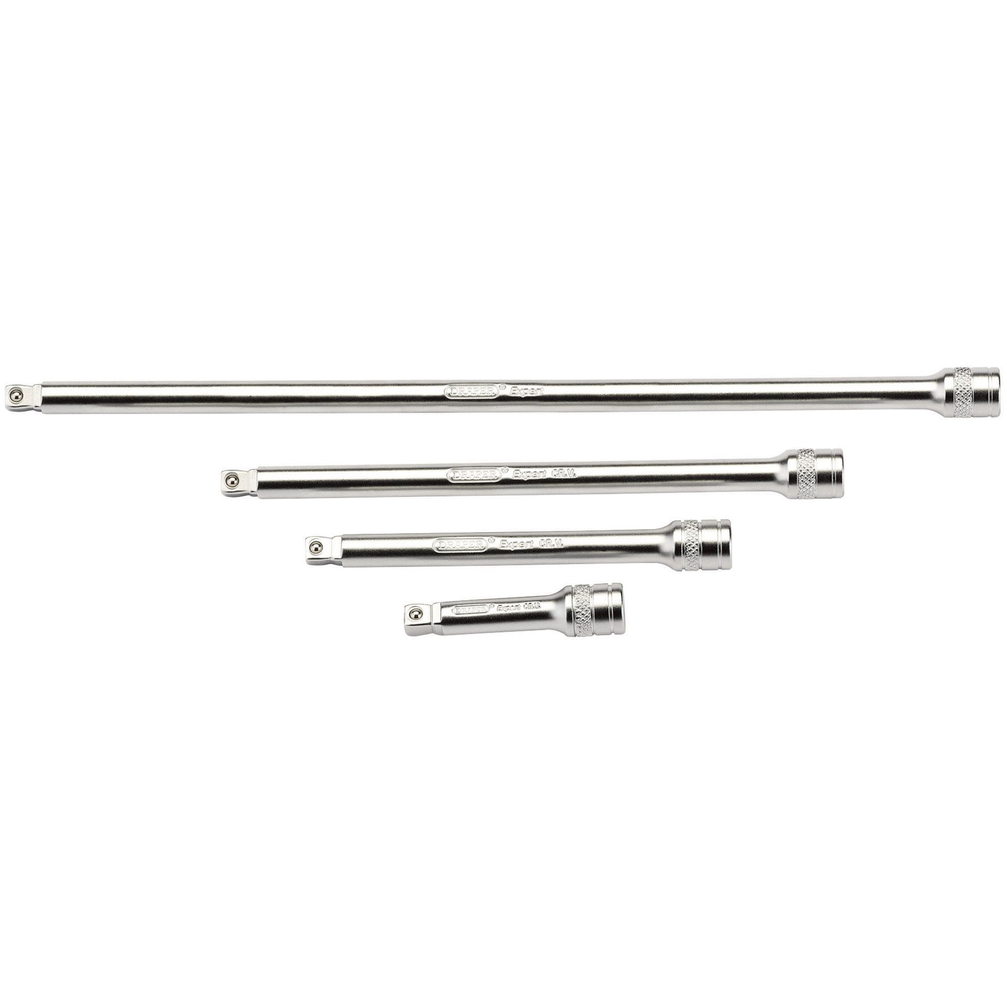 Wobble-Extension-Bar-Set,-1/4"-Sq.-Dr.,-Micro-Satin-Chrome-(4-Piece)