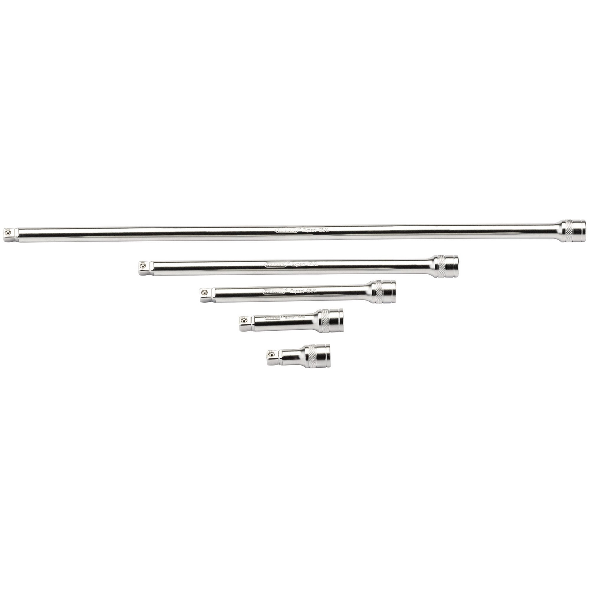 Wobble-Extension-Bar-Set,-3/8"-Sq.-Dr.,-Micro-Satin-Chrome-(5-Piece)