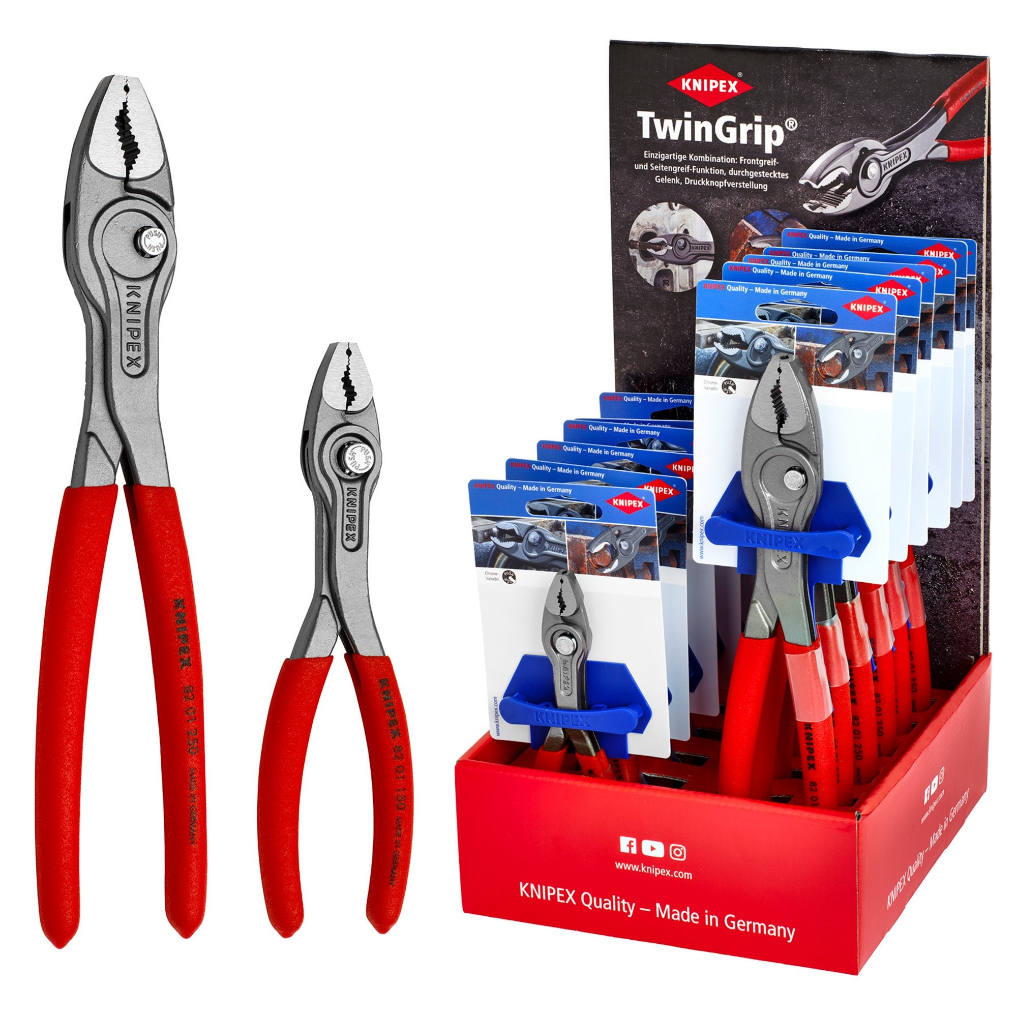 KNIPEX-00-18-01-V53-TwinGrip-Front-and-Side-Gripping-Pliers-Countertop-Dispenser-(12-Piece)