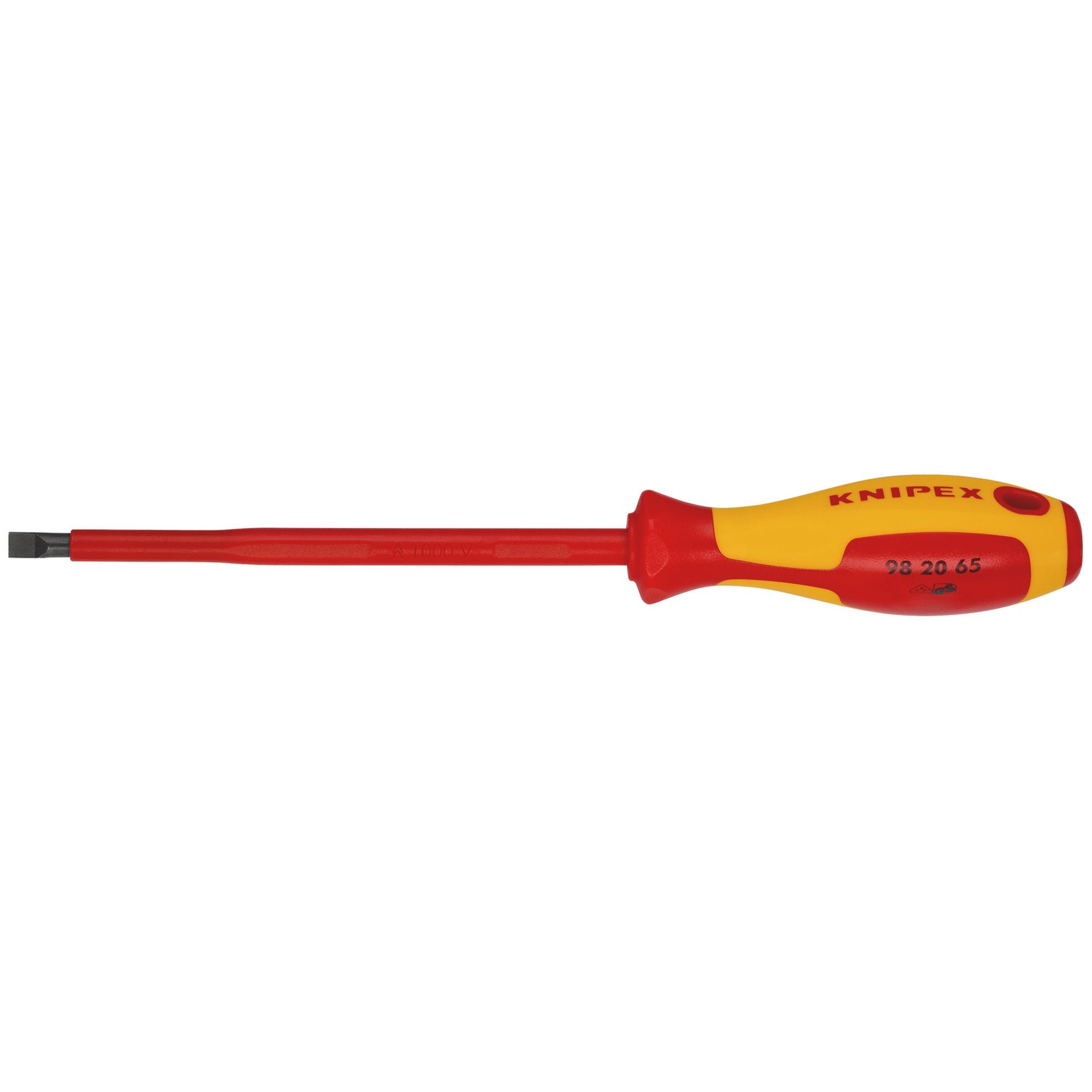 KNIPEX-98-20-65-VDE-Insulated-Slotted-Screwdriver,-6.5-x-150mm....