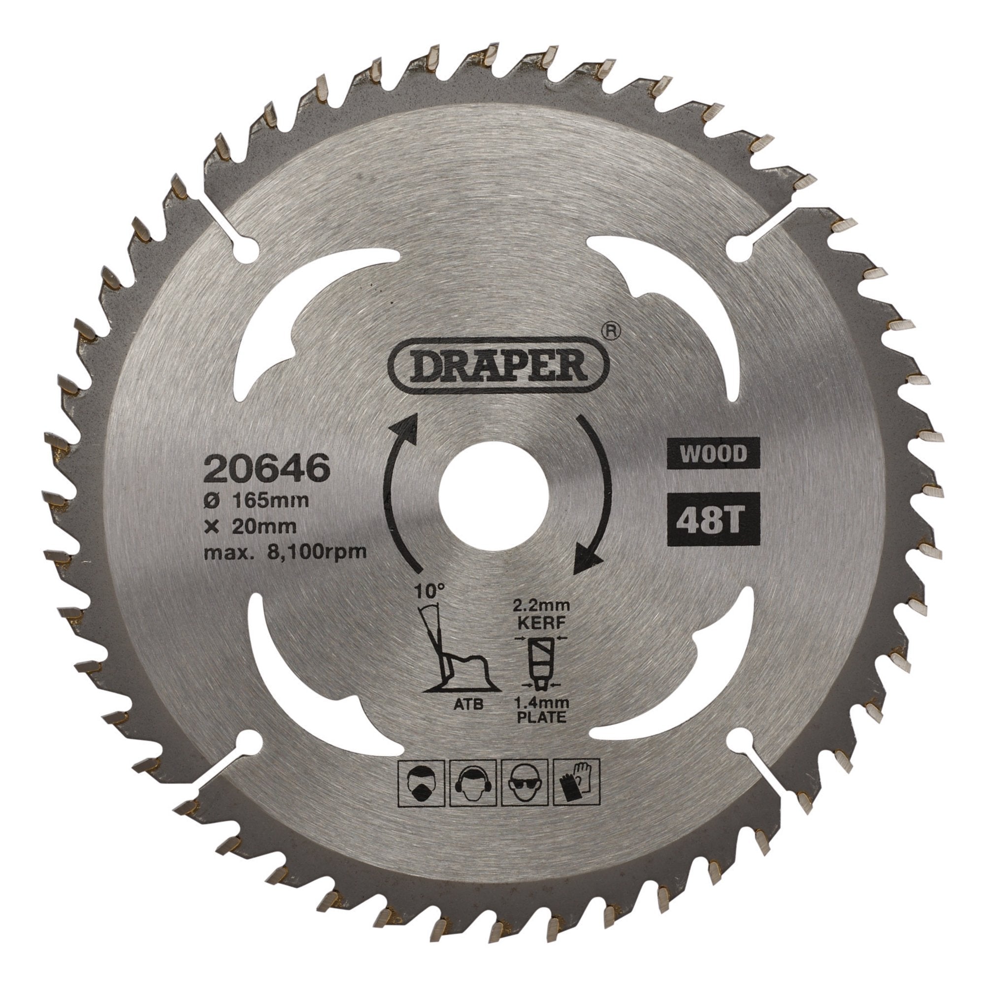 TCT-Circular-Saw-Blade-for-Wood,-165-x-20mm,-48T