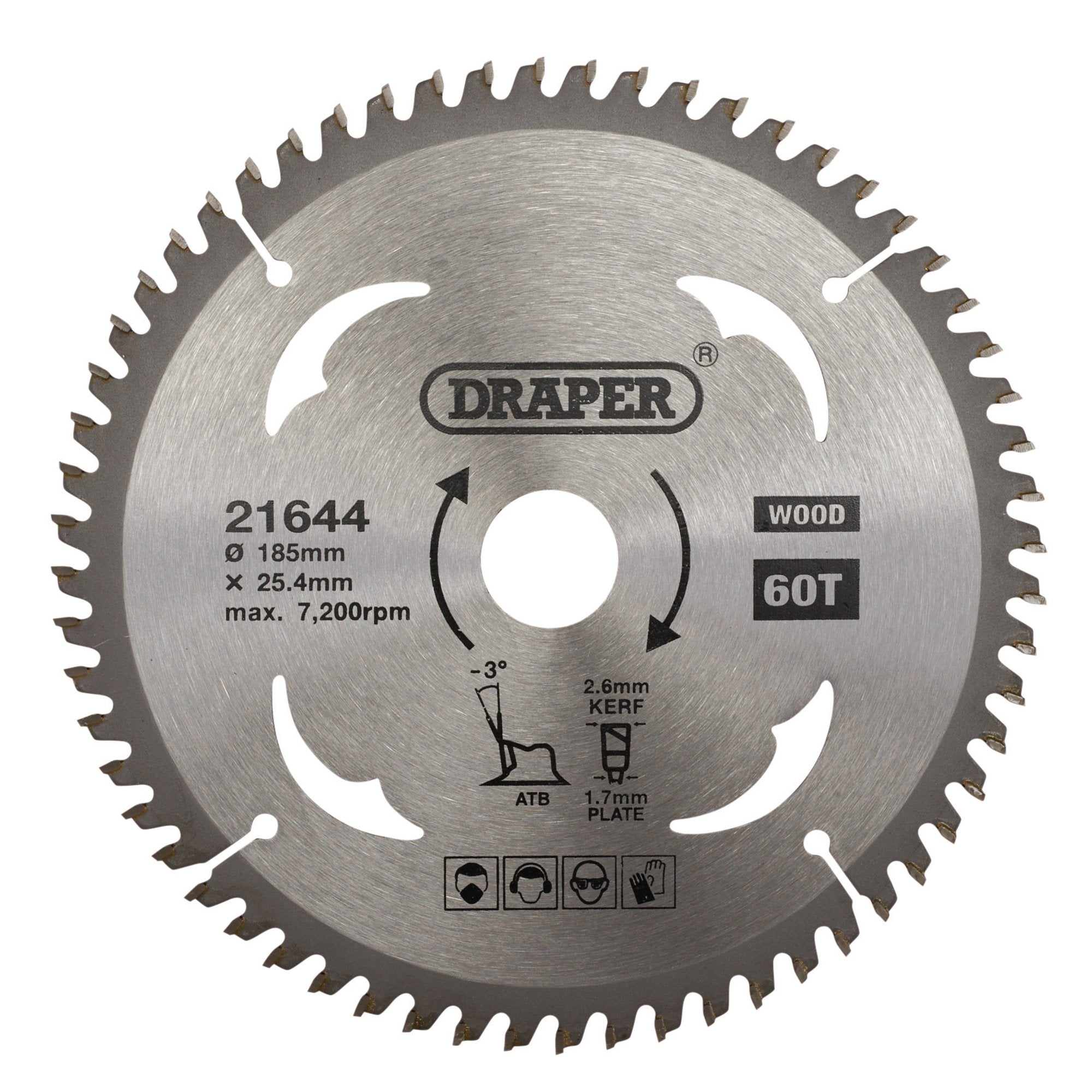 TCT-Circular-Saw-Blade-for-Laminate-&-Wood,-185-x-25.4mm,-60T